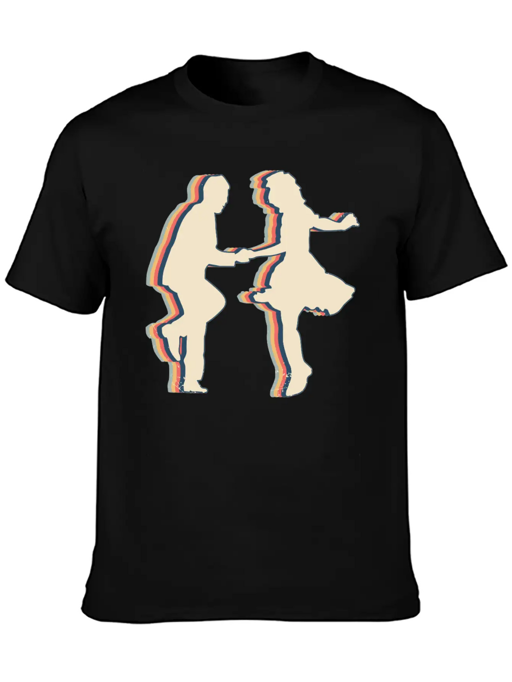 Swing Dance Swimmer Swim Retro Line Art Unisex Casual T-Shirt – Clean Design For Daily Comfort