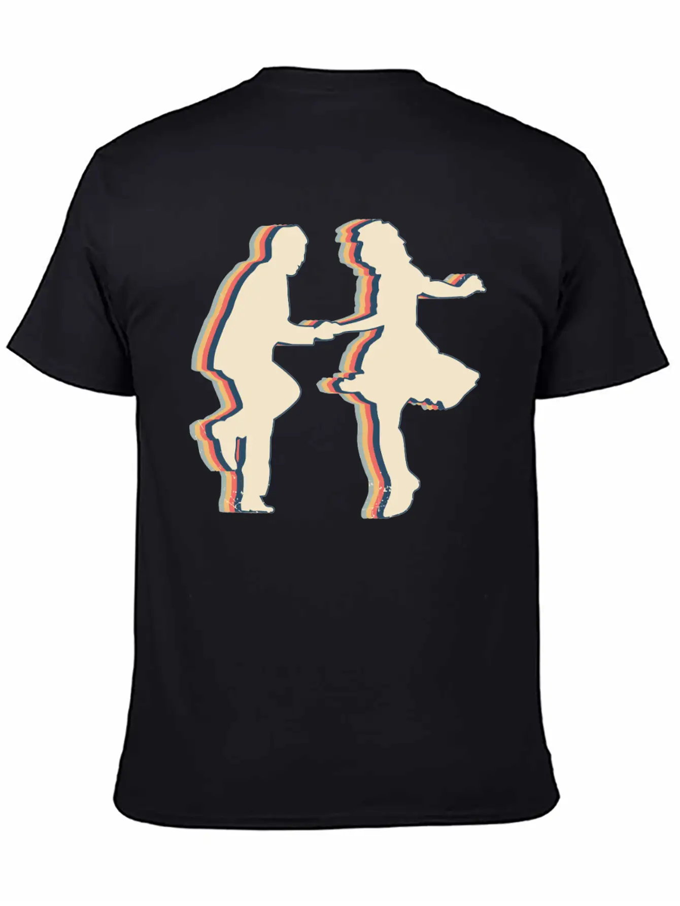 Swing Dance Swimmer Swim Retro Line Art Unisex Casual T-Shirt – Clean Design For Daily Comfort