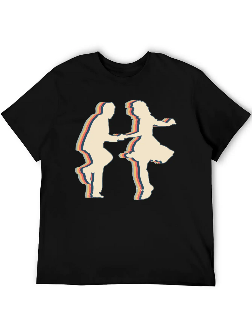 Swing Dance Swimmer Swim Retro Line Art Unisex Casual T-Shirt – Clean Design For Daily Comfort
