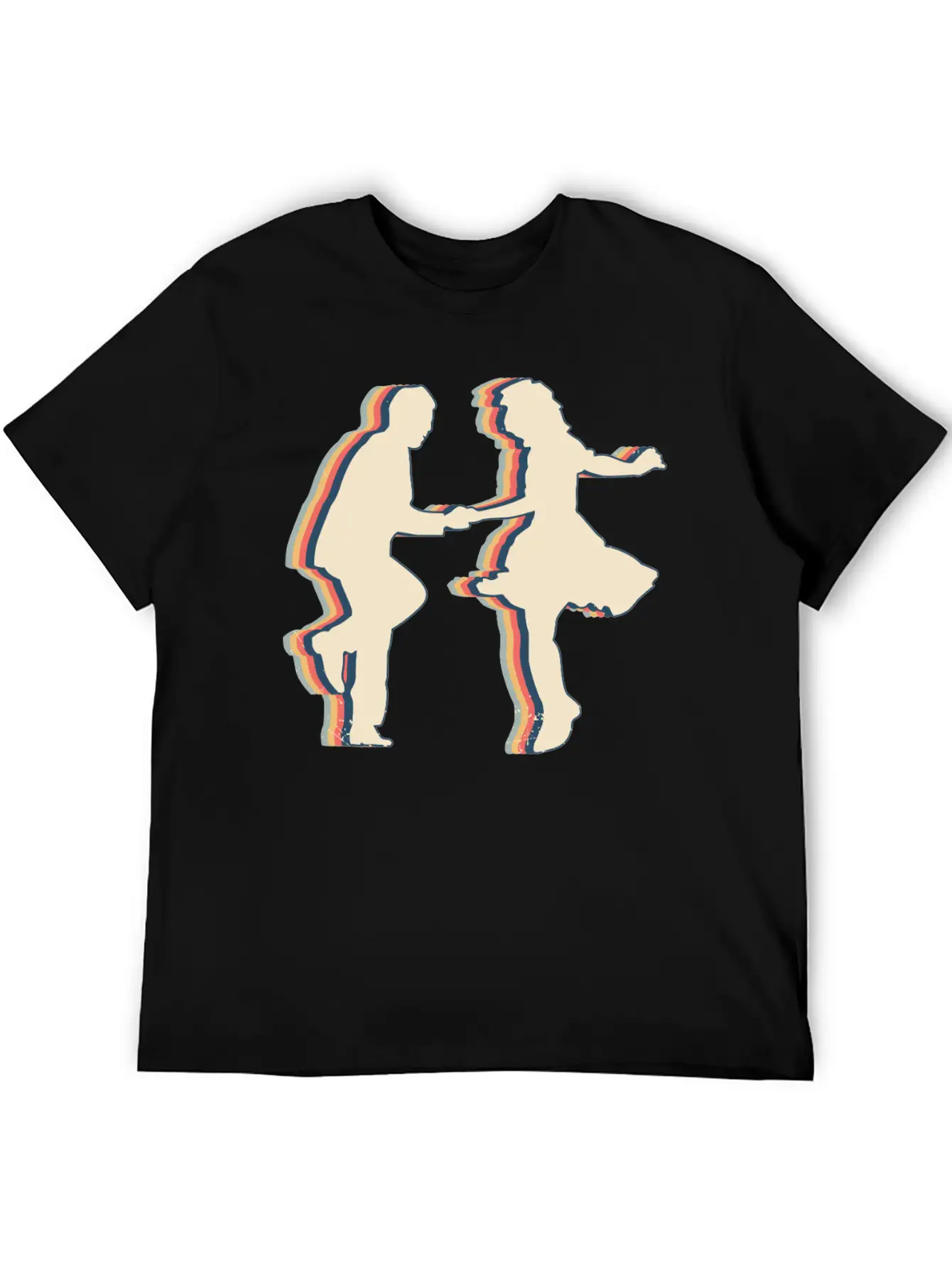 Swing Dance Swimmer Swim Retro Line Art Unisex Casual T-Shirt – Clean Design For Daily Comfort