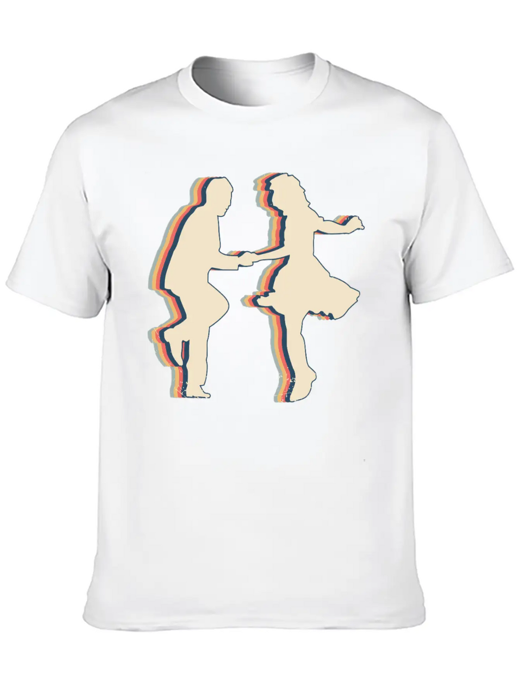 Swing Dance Swimmer Swim Retro Line Art Unisex Casual T-Shirt – Clean Design For Daily Comfort