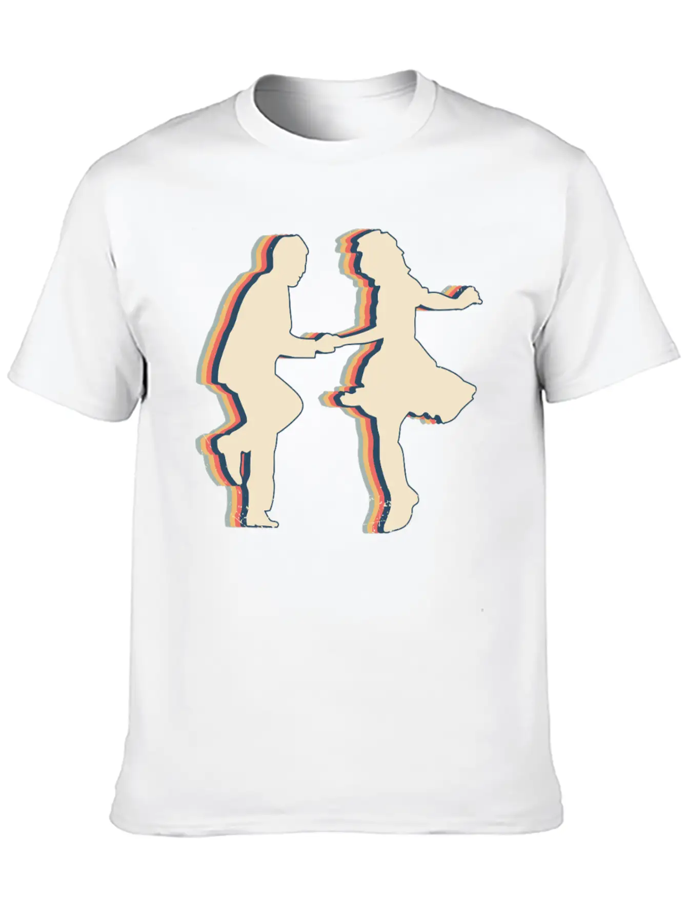 Swing Dance Swimmer Swim Retro Line Art Unisex Casual T-Shirt – Clean Design For Daily Comfort