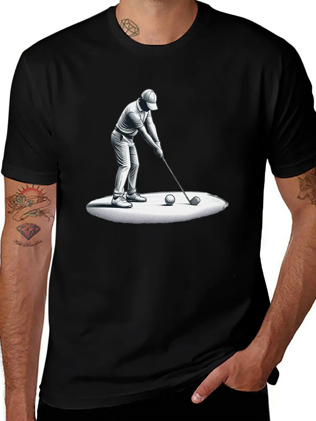 Swing Setup: Golf Sketch Unisex Casual T-Shirt – Clean Design For Daily Comfort