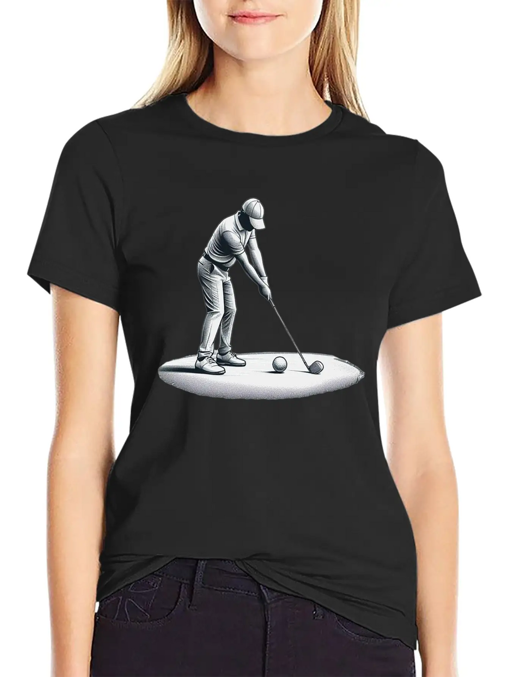 Swing Setup: Golf Sketch Unisex Casual T-Shirt – Clean Design For Daily Comfort