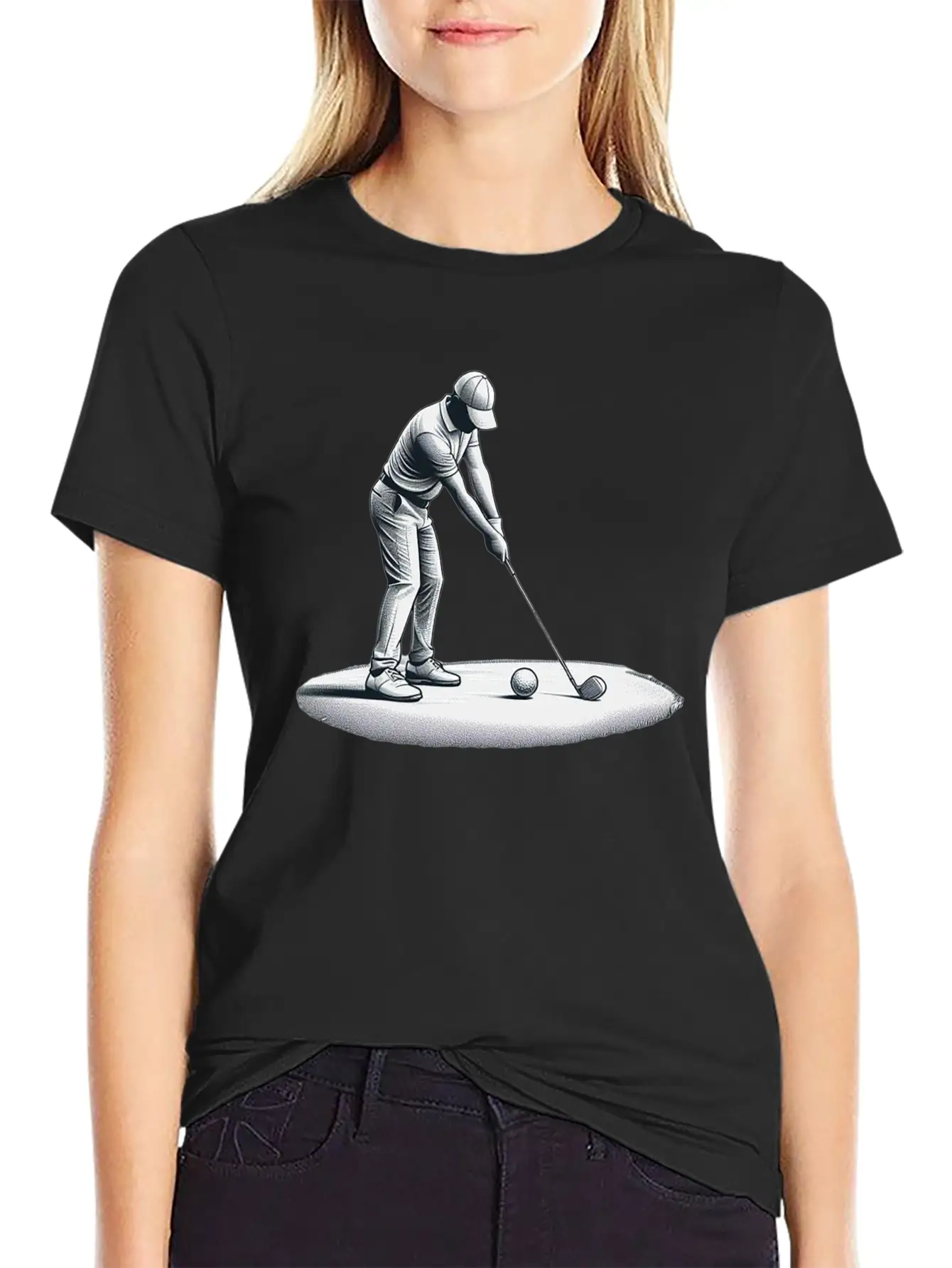 Swing Setup: Golf Sketch Unisex Casual T-Shirt – Clean Design For Daily Comfort