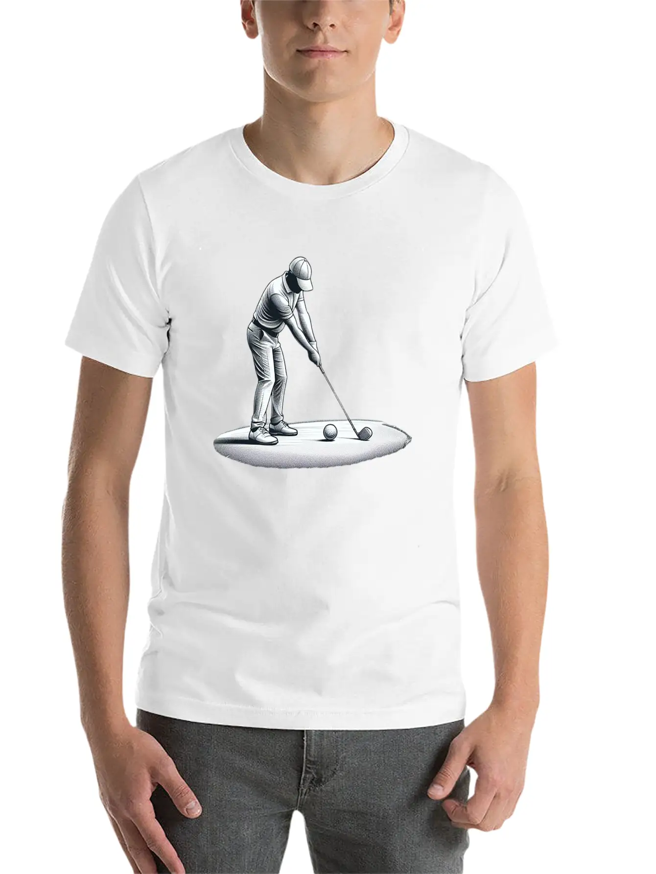 Swing Setup: Golf Sketch Unisex Casual T-Shirt – Clean Design For Daily Comfort