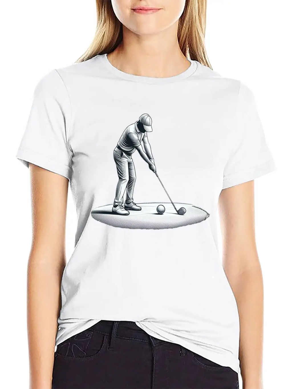 Swing Setup: Golf Sketch Unisex Casual T-Shirt – Clean Design For Daily Comfort