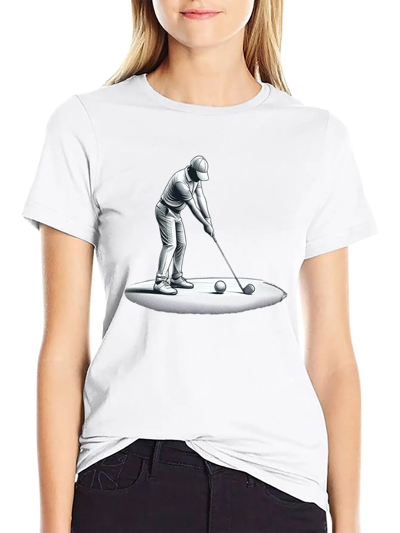 Swing Setup: Golf Sketch Unisex Casual T-Shirt – Clean Design For Daily Comfort