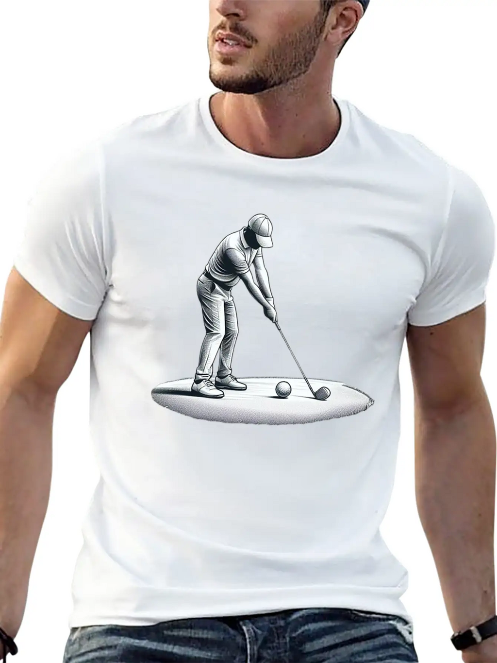Swing Setup: Golf Sketch Unisex Casual T-Shirt – Clean Design For Daily Comfort