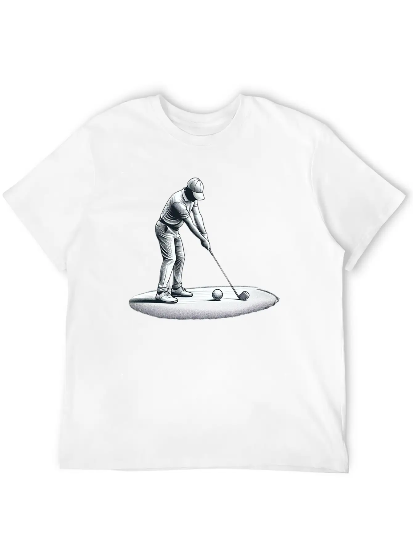 Swing Setup: Golf Sketch Unisex Casual T-Shirt – Clean Design For Daily Comfort