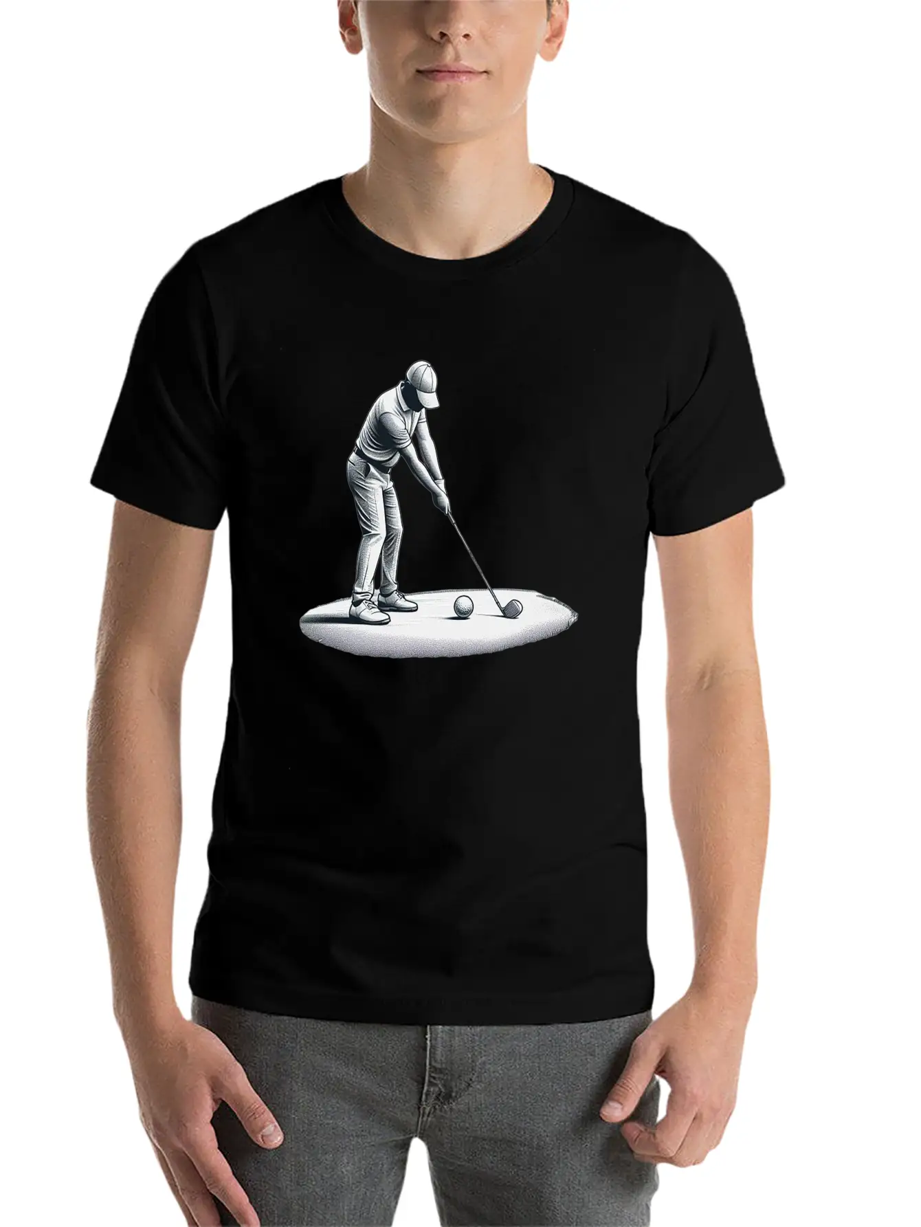 Swing Setup: Golf Sketch Unisex Casual T-Shirt – Clean Design For Daily Comfort