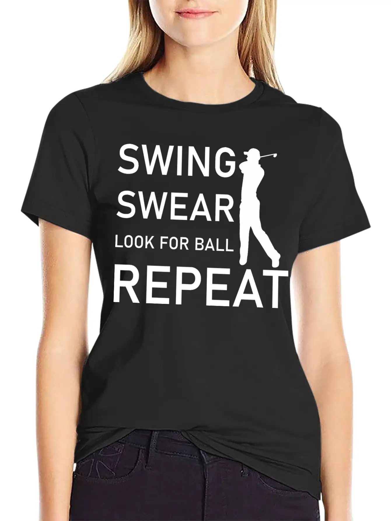 Swing Swear Look For Ball Repeat - Funny Golf Unisex Casual T-Shirt – Clean Design For Daily Comfort