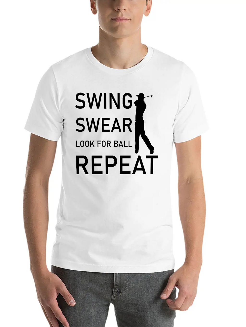 Swing Swear Look For Ball Repeat - Funny Golf Unisex Casual T-Shirt – Clean Design For Daily Comfort