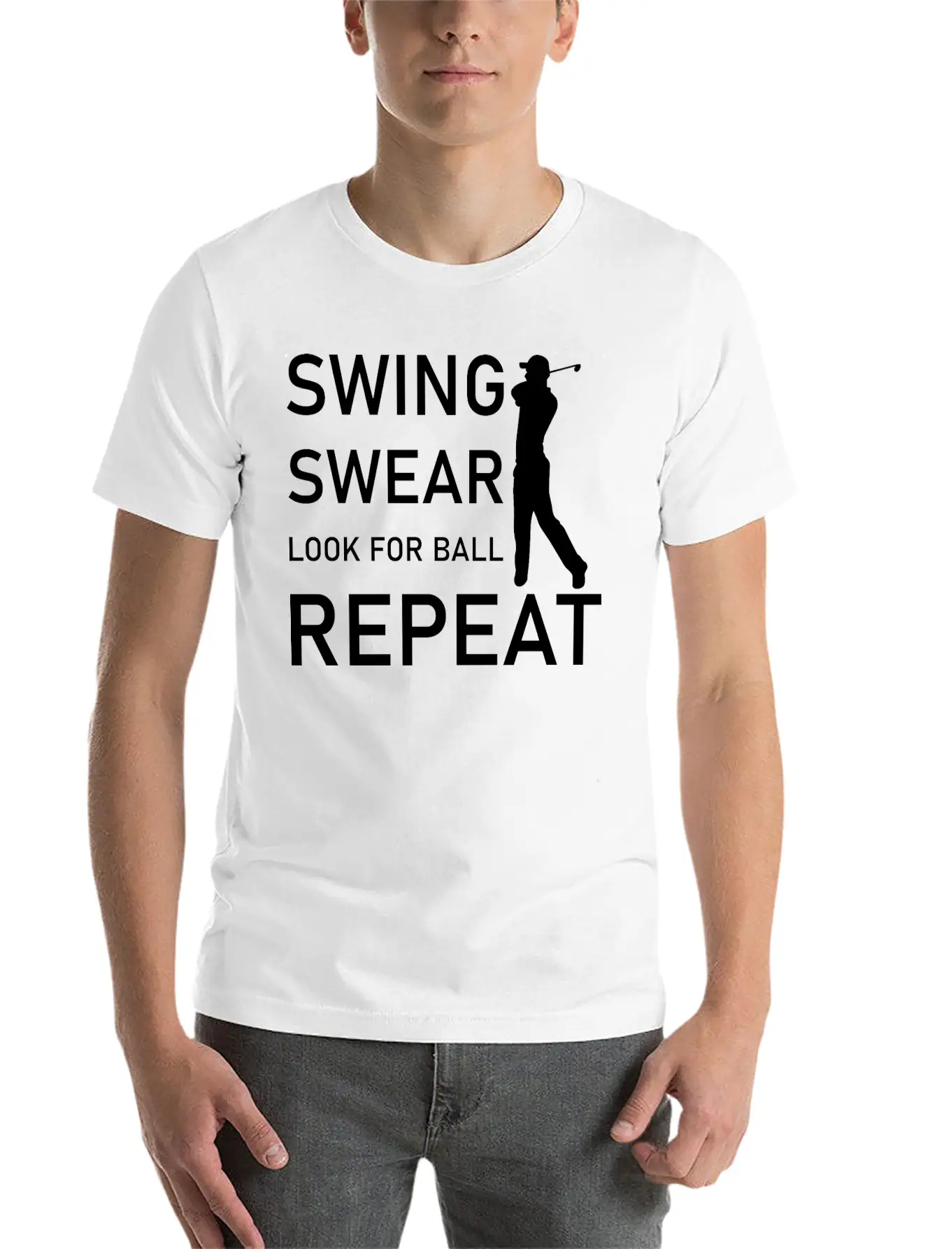 Swing Swear Look For Ball Repeat - Funny Golf Unisex Casual T-Shirt – Clean Design For Daily Comfort