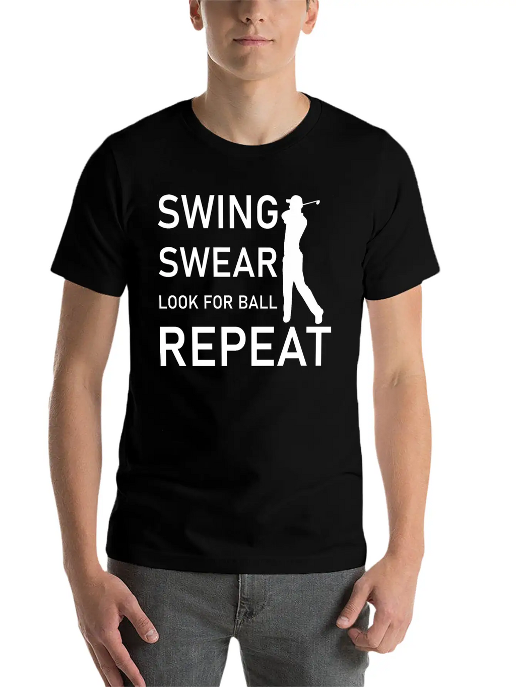 Swing Swear Look For Ball Repeat - Funny Golf Unisex Casual T-Shirt – Clean Design For Daily Comfort