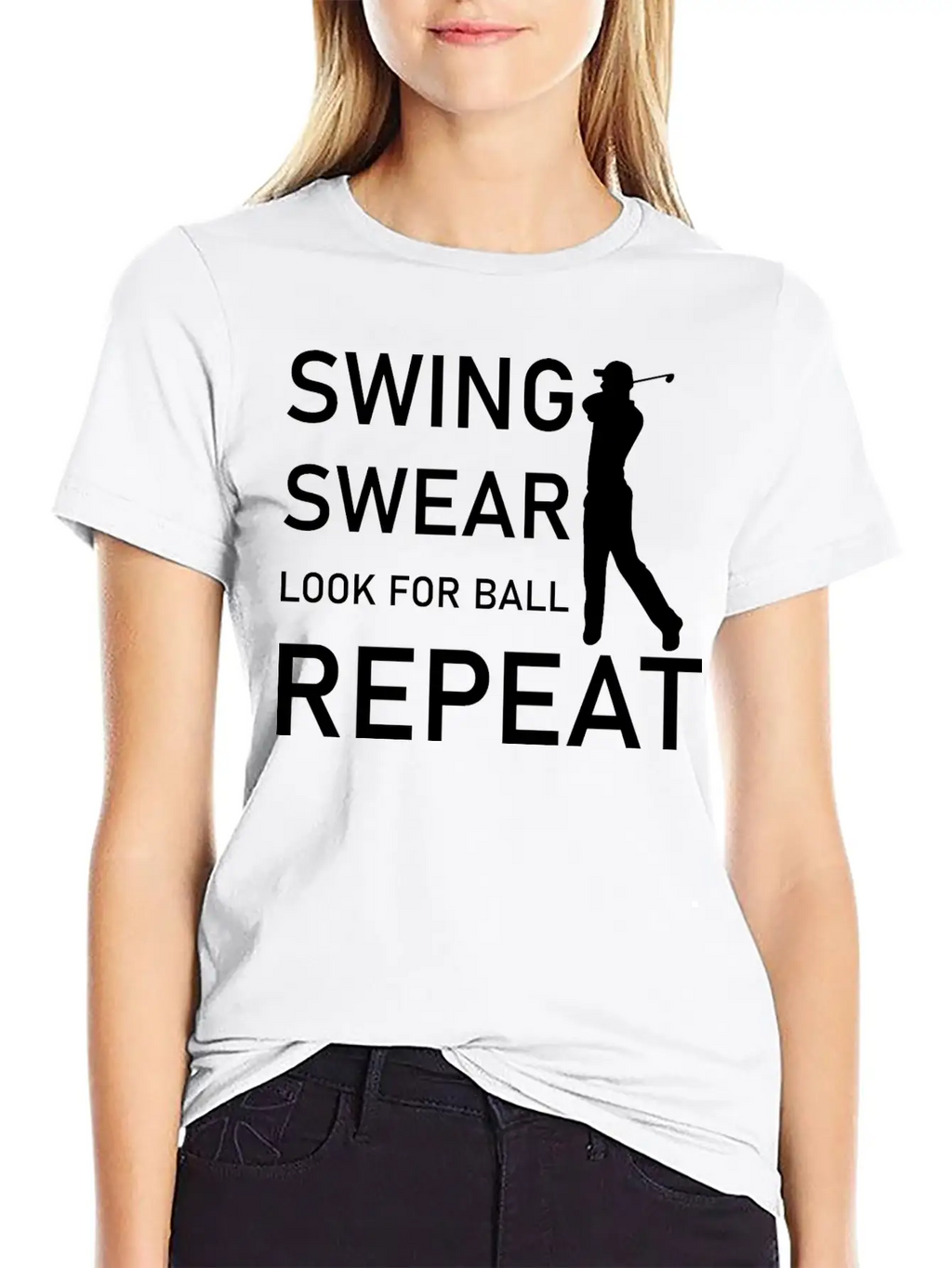 Swing Swear Look For Ball Repeat - Funny Golf Unisex Casual T-Shirt – Clean Design For Daily Comfort