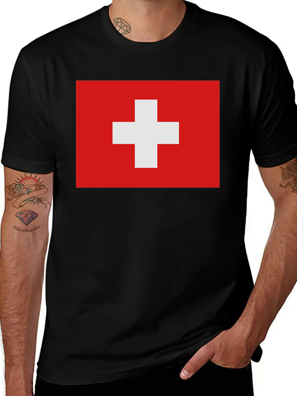 Swiss Flag Breathable Soft Cotton T-Shirt – Timeless Casual Look