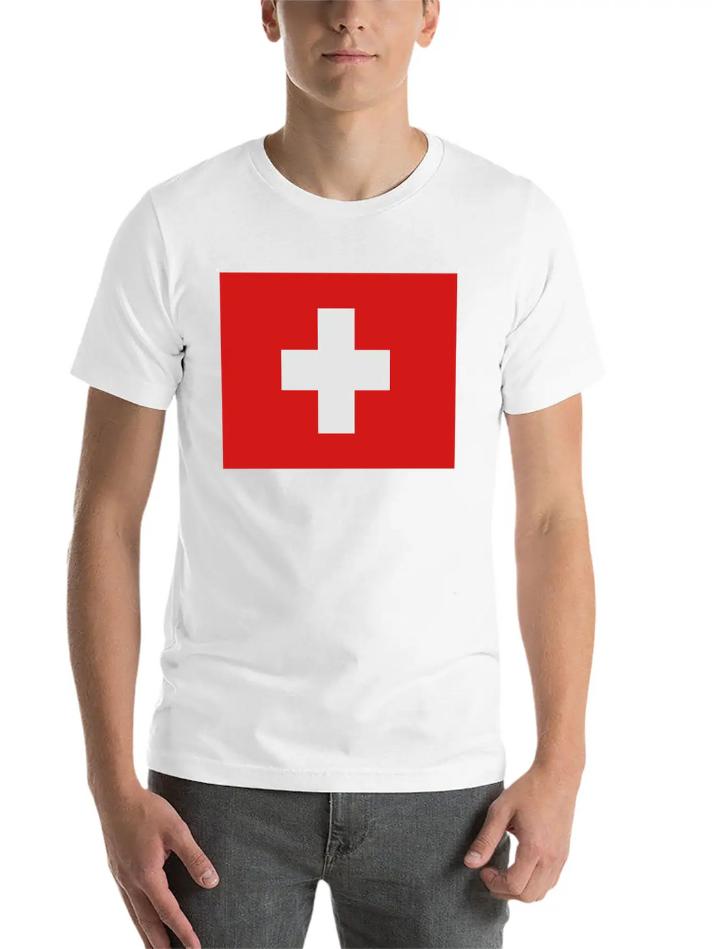 Swiss Flag Breathable Soft Cotton T-Shirt – Timeless Casual Look