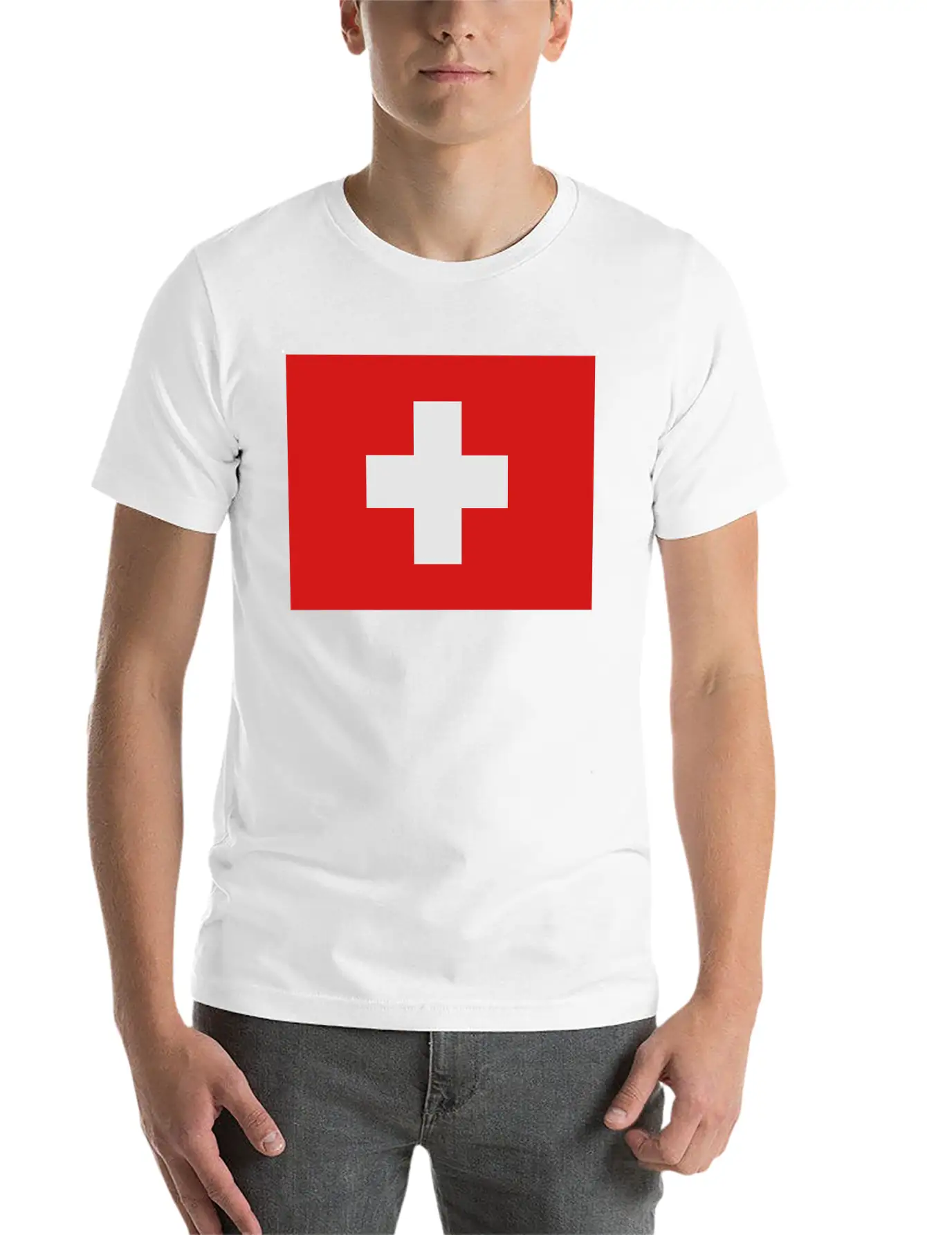Swiss Flag Breathable Soft Cotton T-Shirt – Timeless Casual Look
