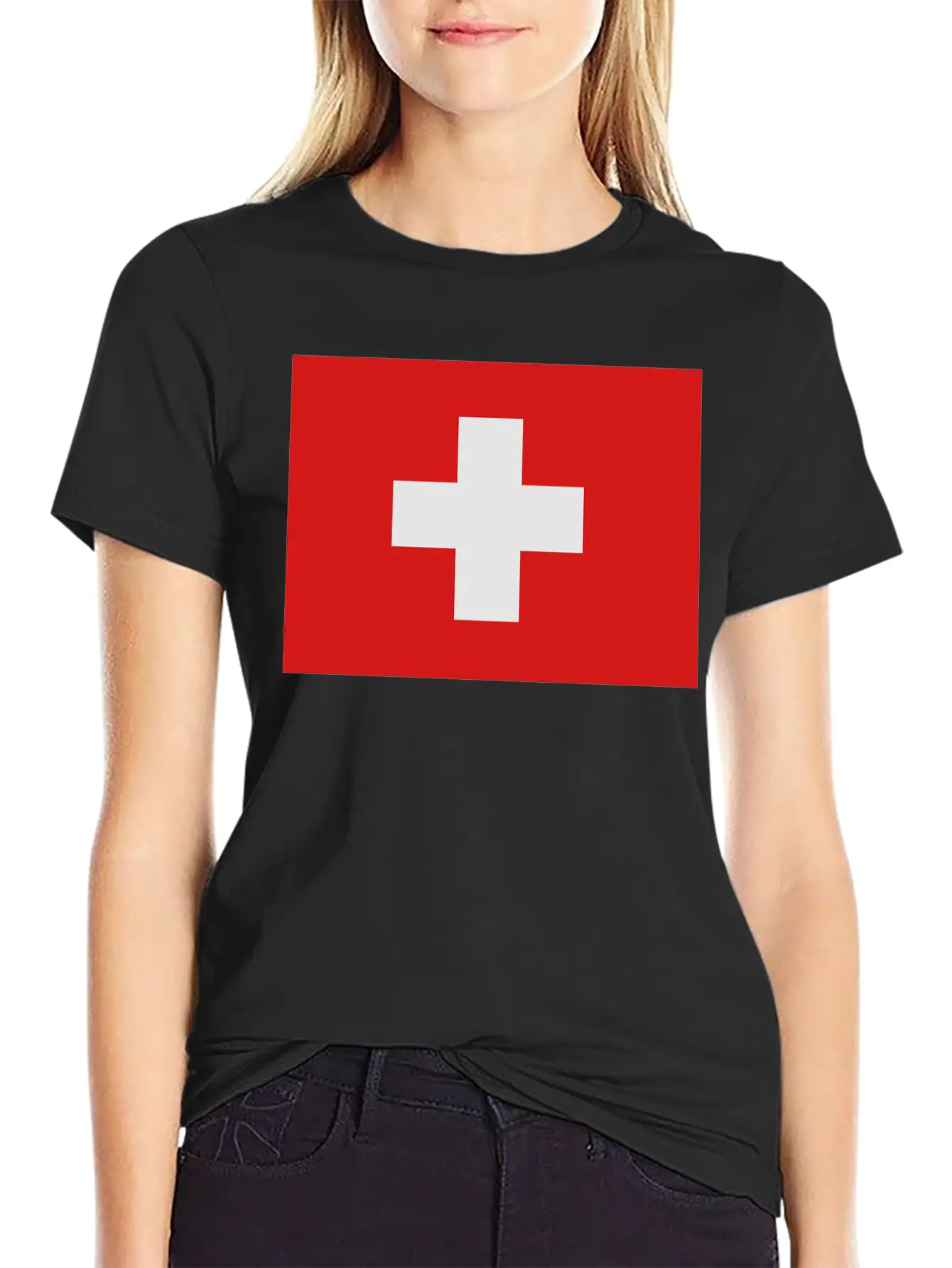Swiss Flag Breathable Soft Cotton T-Shirt – Timeless Casual Look
