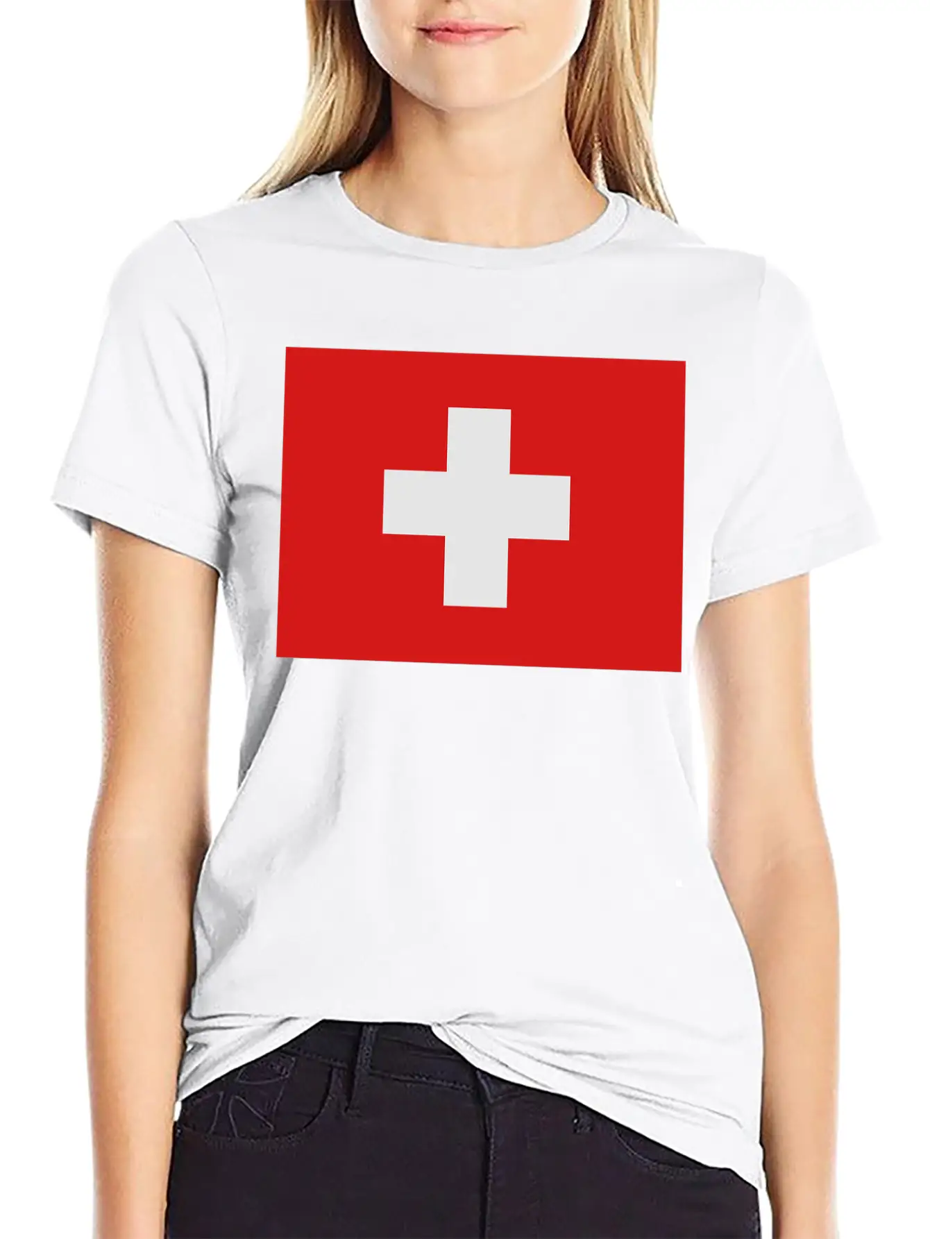 Swiss Flag Breathable Soft Cotton T-Shirt – Timeless Casual Look