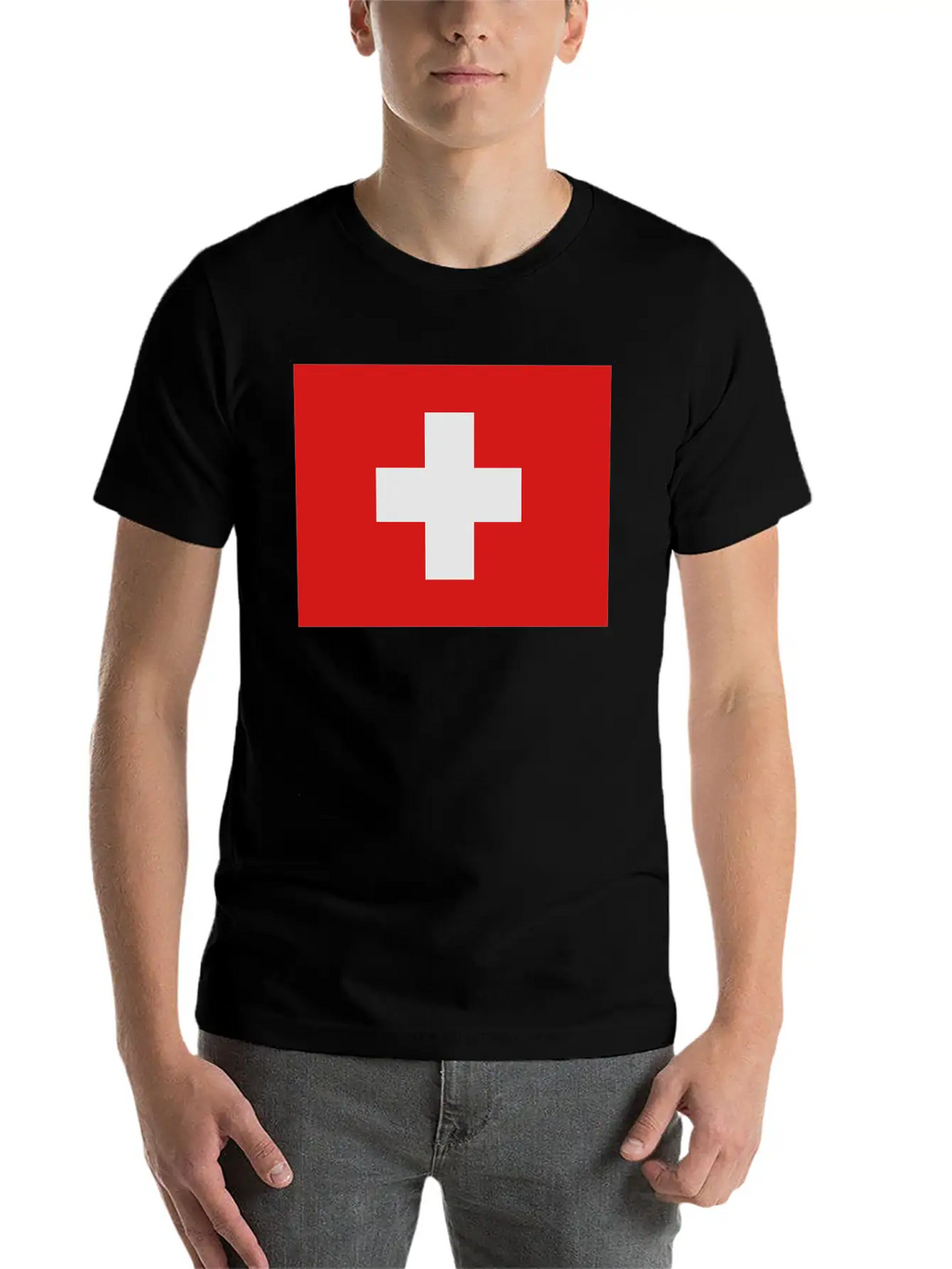 Swiss Flag Breathable Soft Cotton T-Shirt – Timeless Casual Look