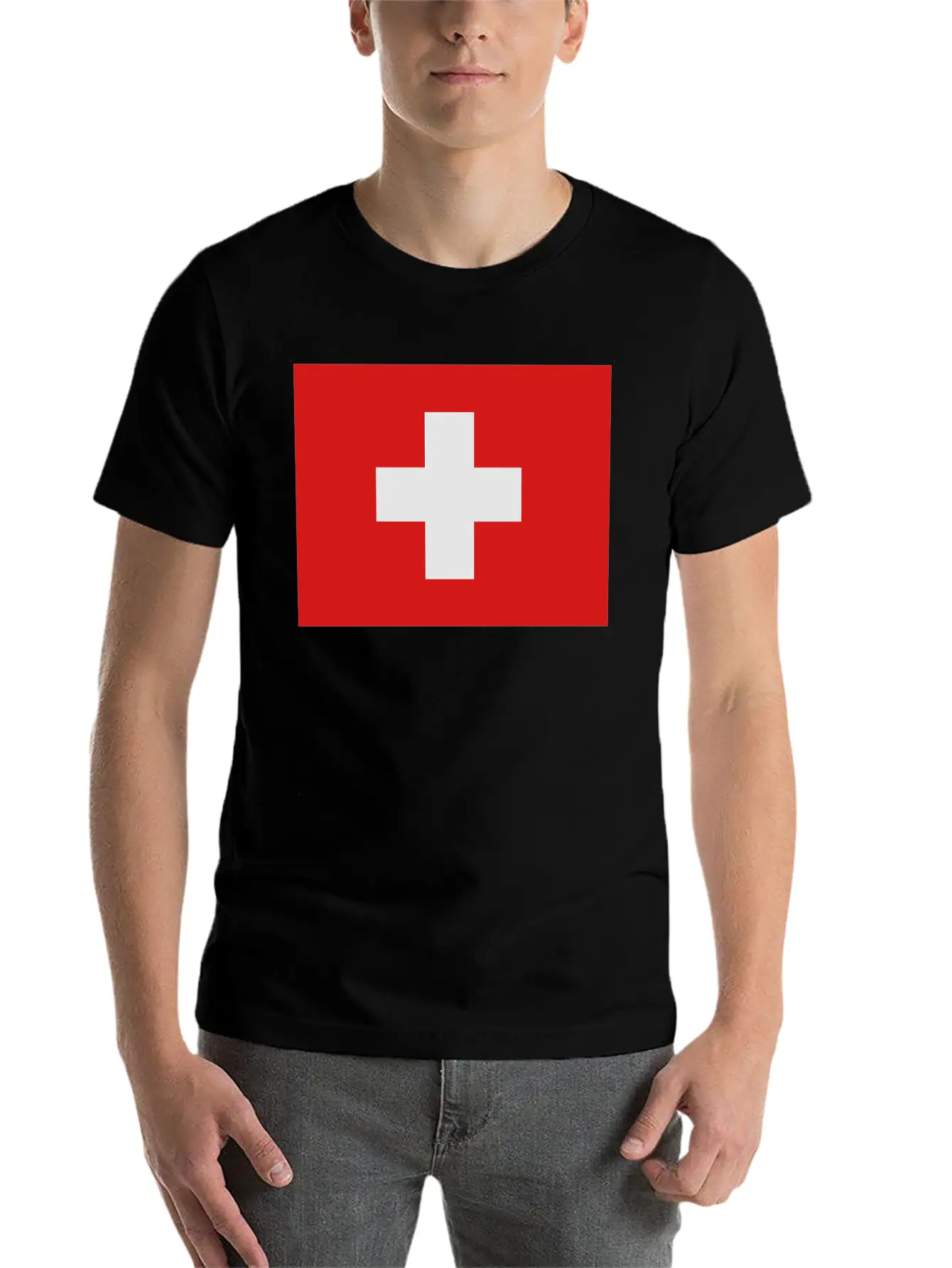 Swiss Flag Breathable Soft Cotton T-Shirt – Timeless Casual Look