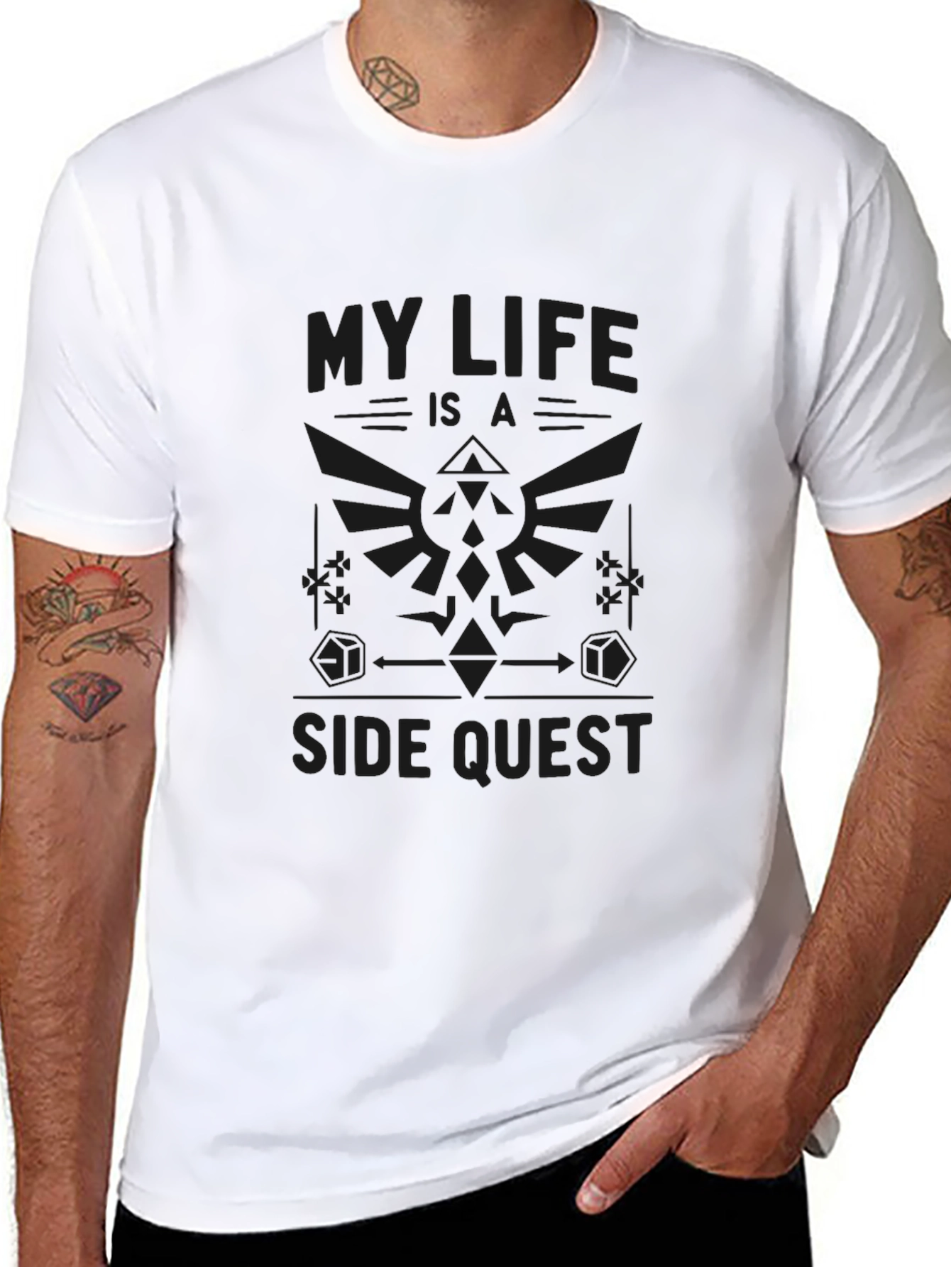 My Life is a Side Quest Black Graphic Tee