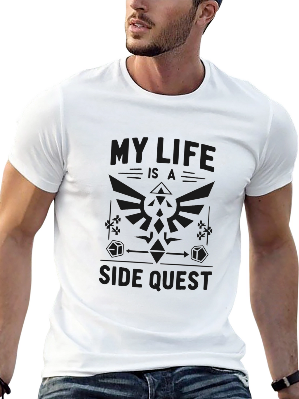 My Life is a Side Quest Black Graphic Tee