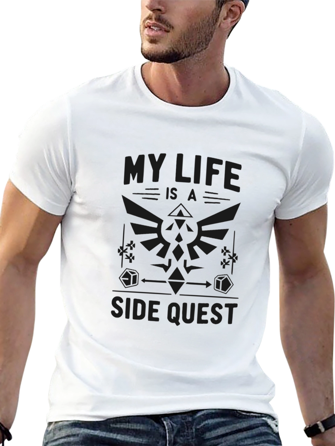 My Life is a Side Quest Black Graphic Tee