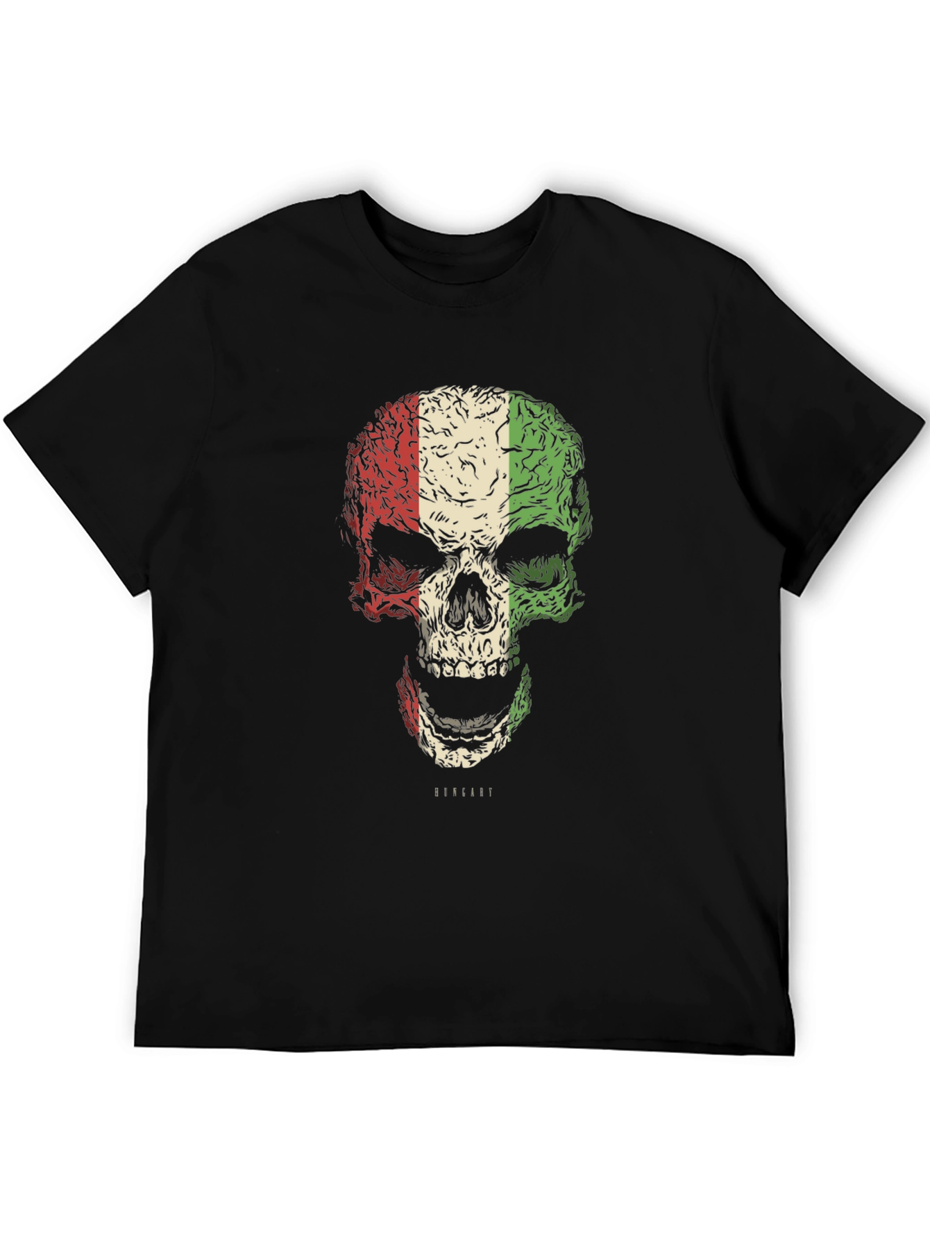 Italian Flag Skull Graphic T-Shirt