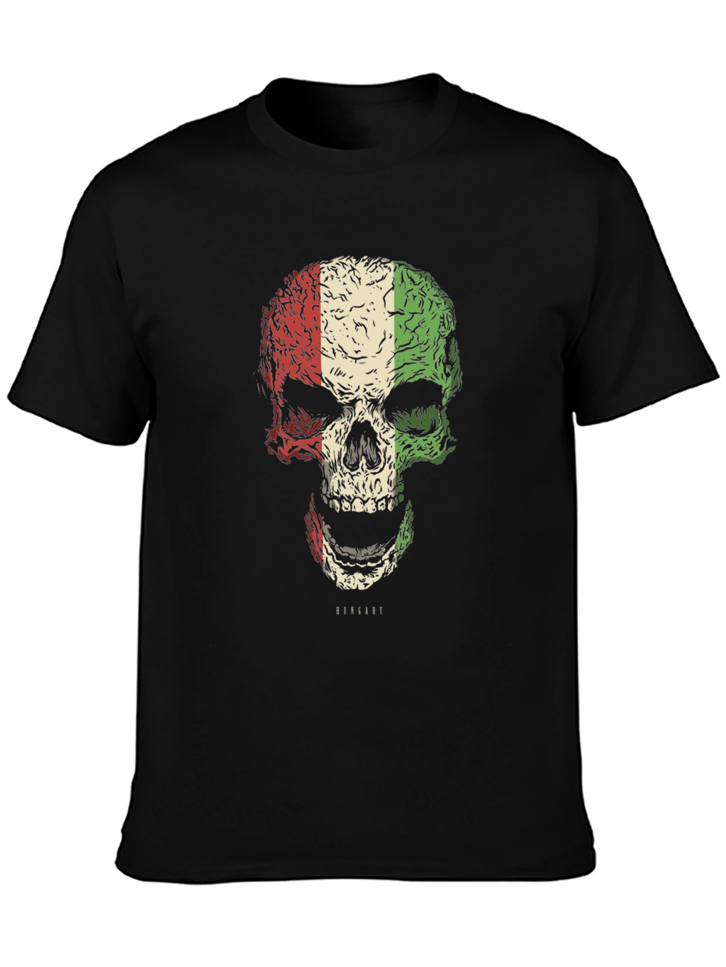 Italian Flag Skull Graphic T-Shirt