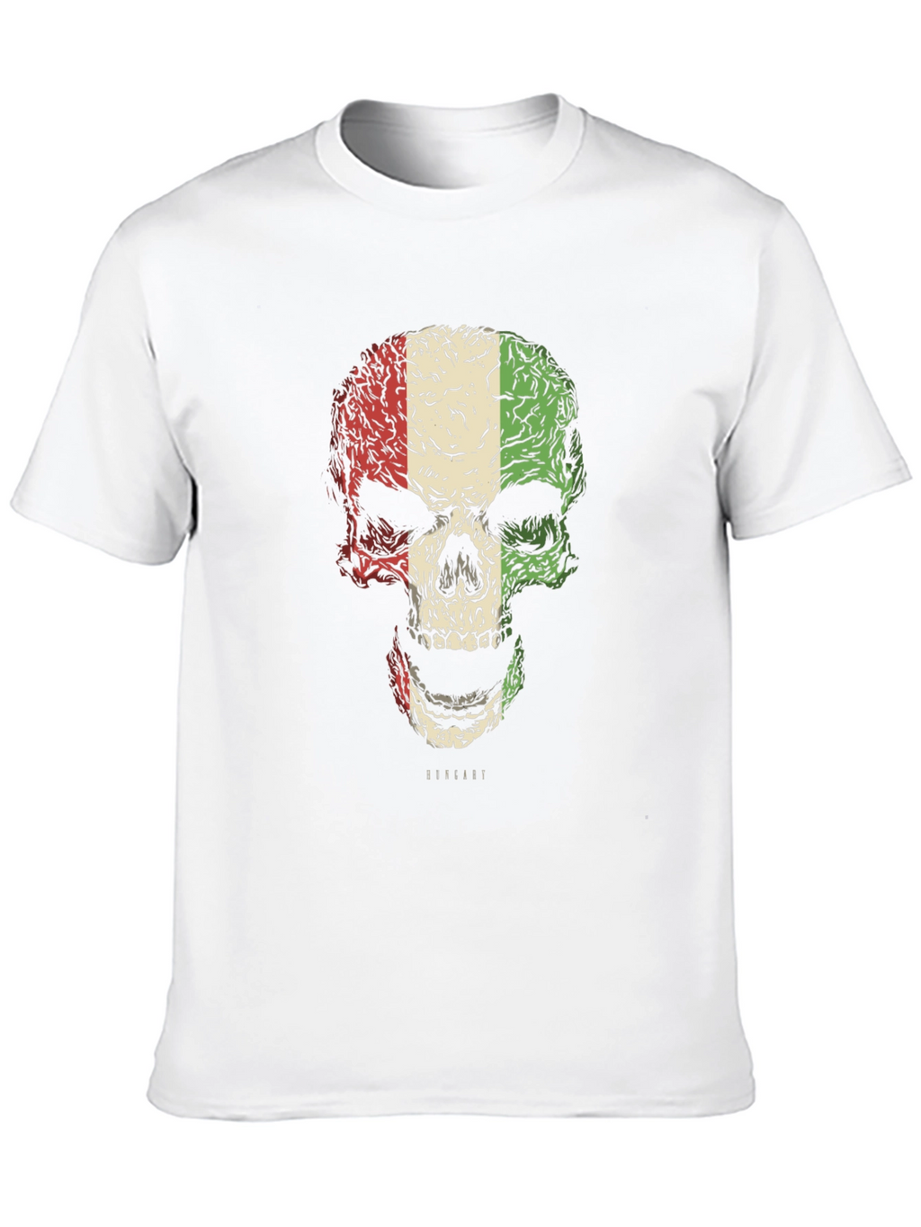 Italian Flag Skull Graphic T-Shirt