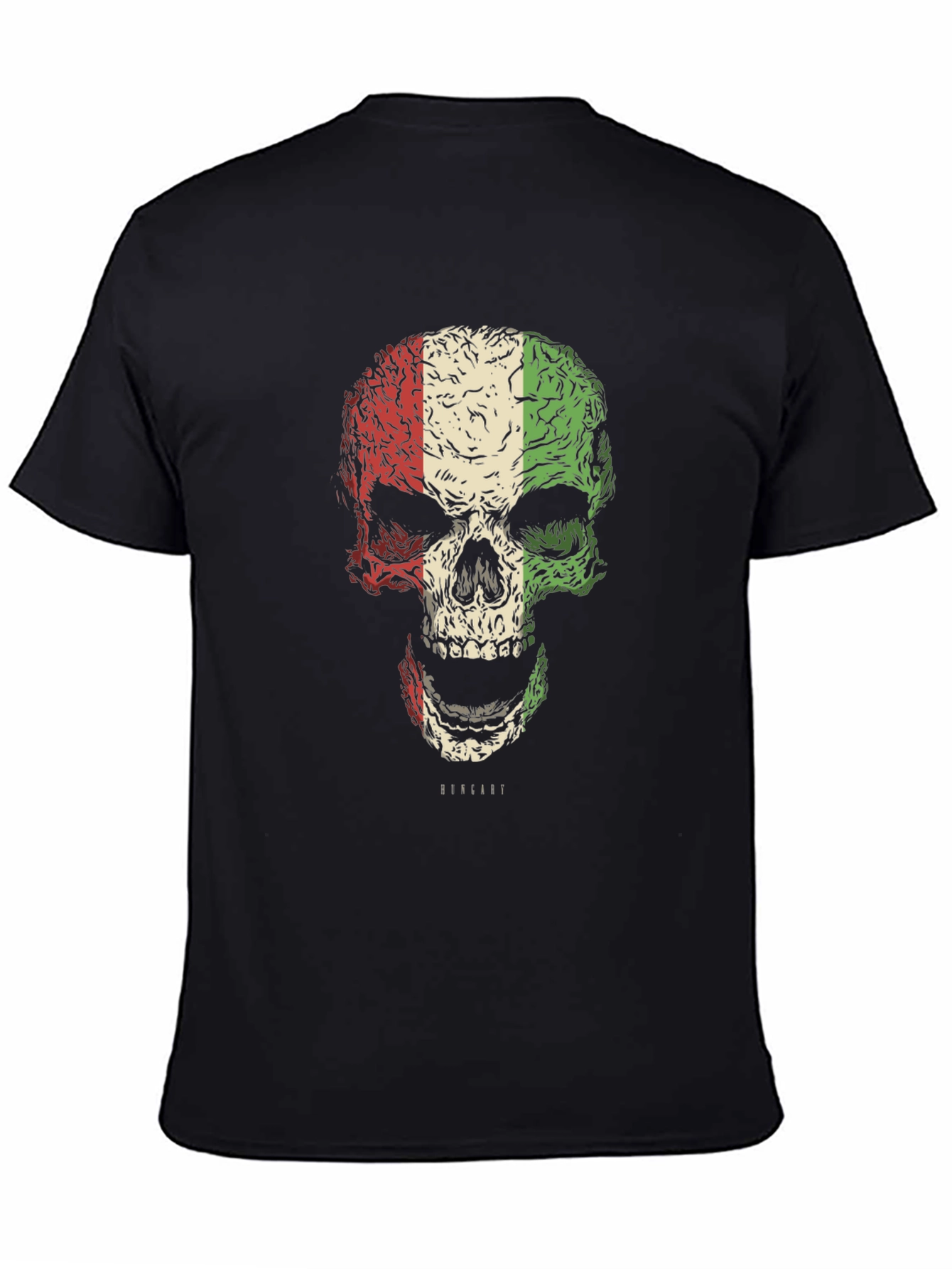 Italian Flag Skull Graphic T-Shirt