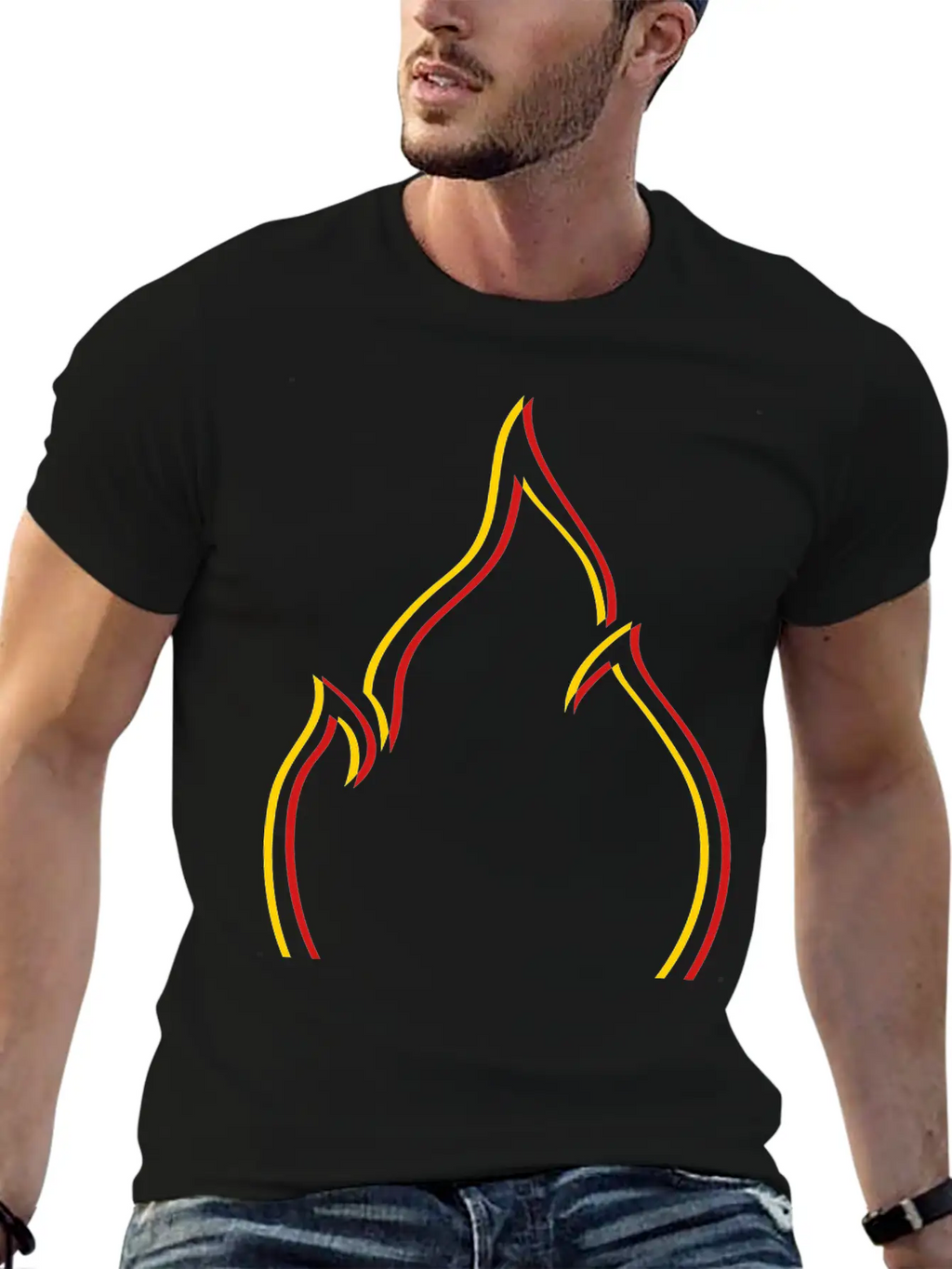 Symbol Fire Flame Unisex Casual T-Shirt – Clean Design For Daily Comfort