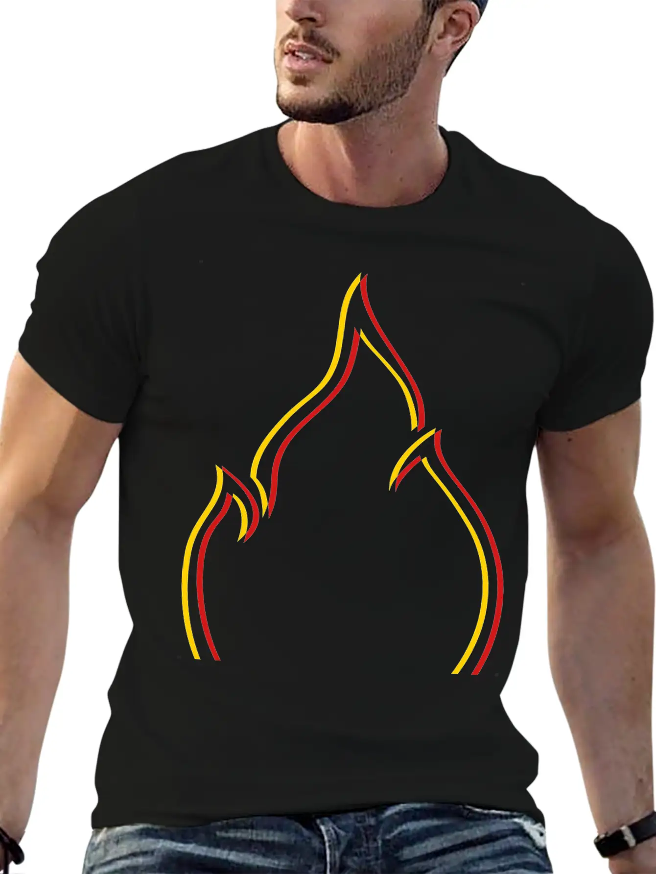 Symbol Fire Flame Unisex Casual T-Shirt – Clean Design For Daily Comfort