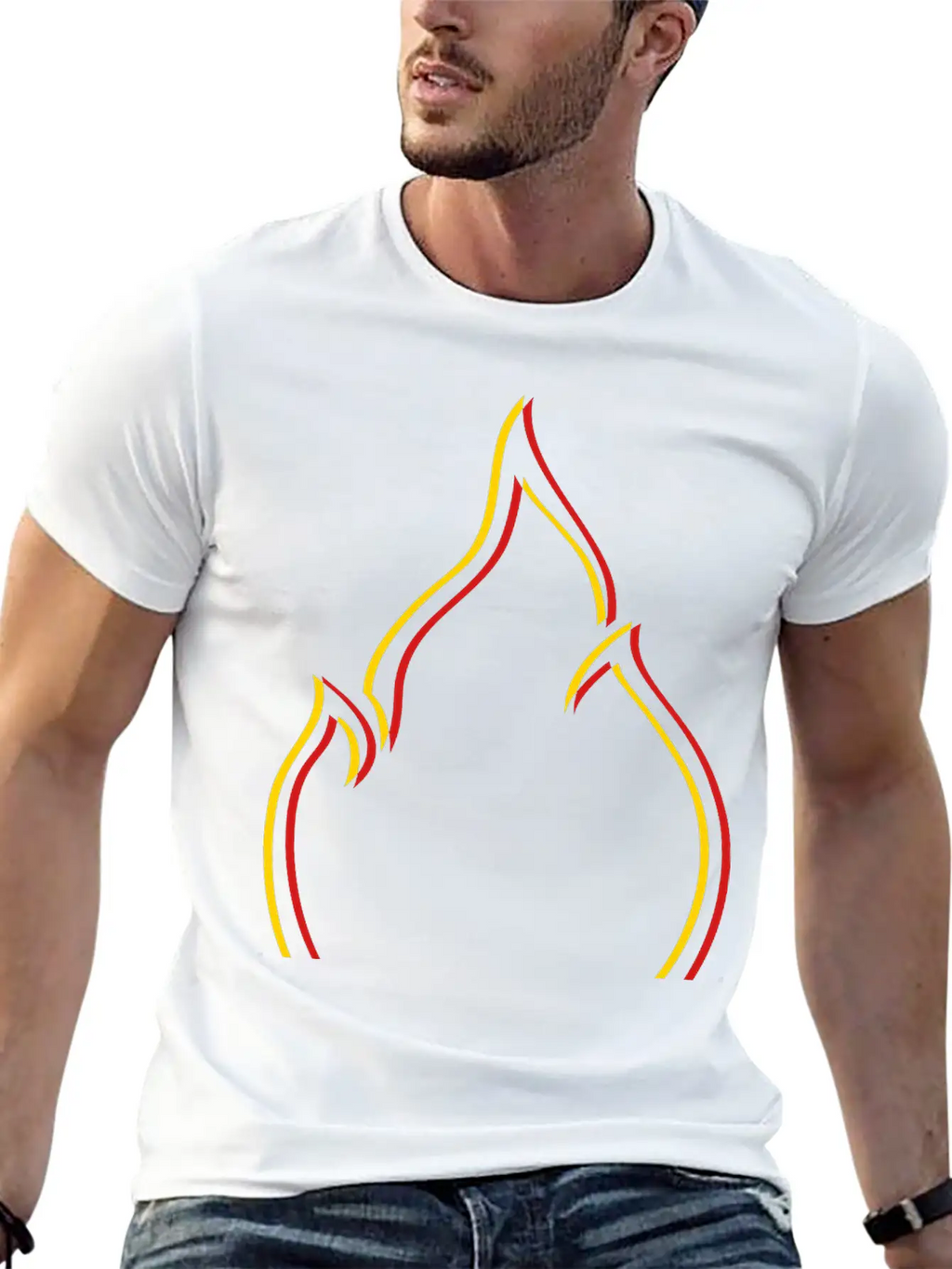 Symbol Fire Flame Unisex Casual T-Shirt – Clean Design For Daily Comfort