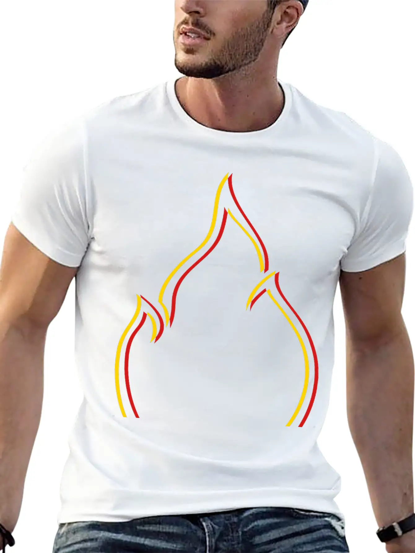Symbol Fire Flame Unisex Casual T-Shirt – Clean Design For Daily Comfort