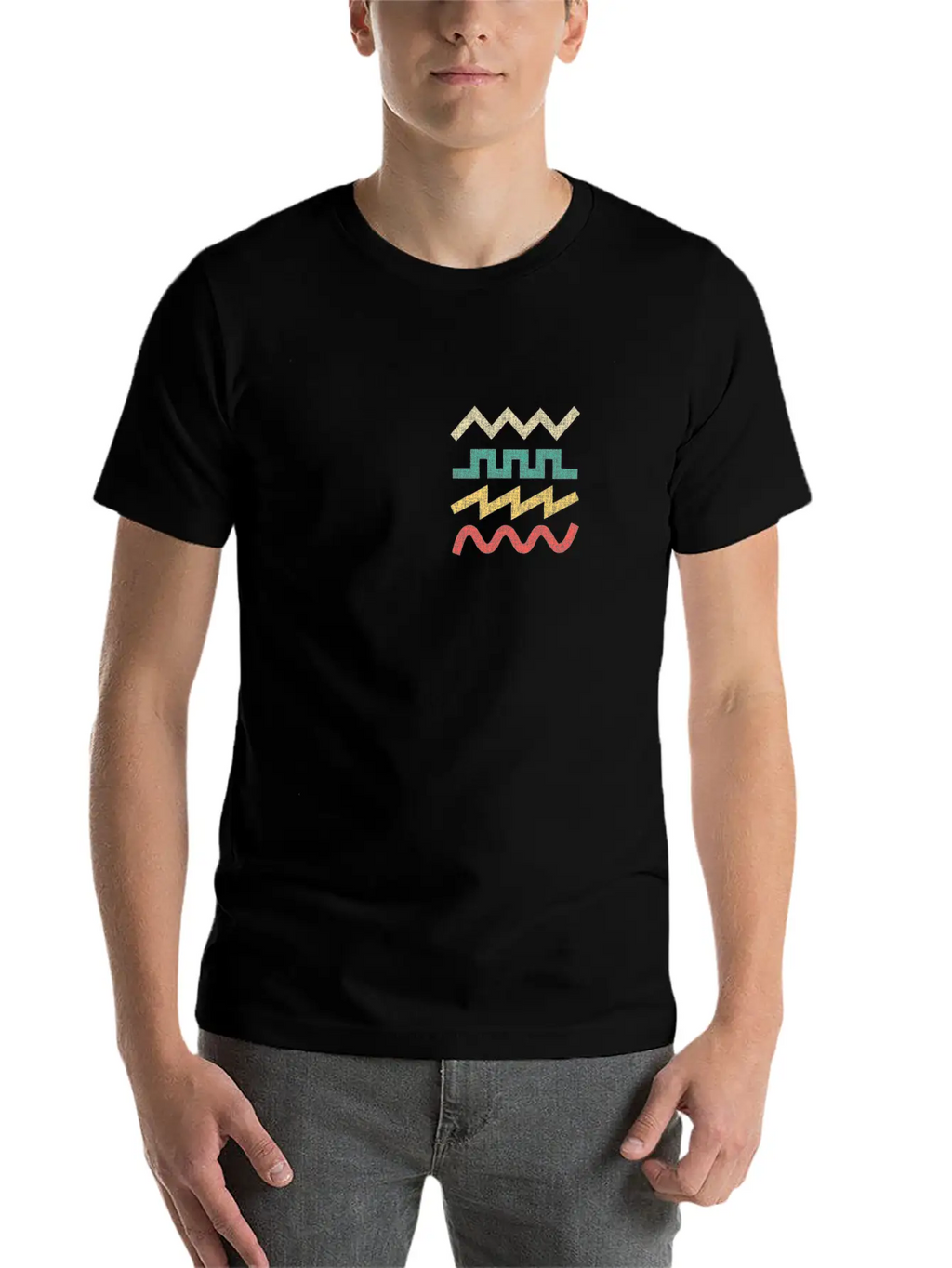Synthesizer Waveform For Electronic Musician Breathable Soft Cotton T-Shirt – Timeless Casual Look