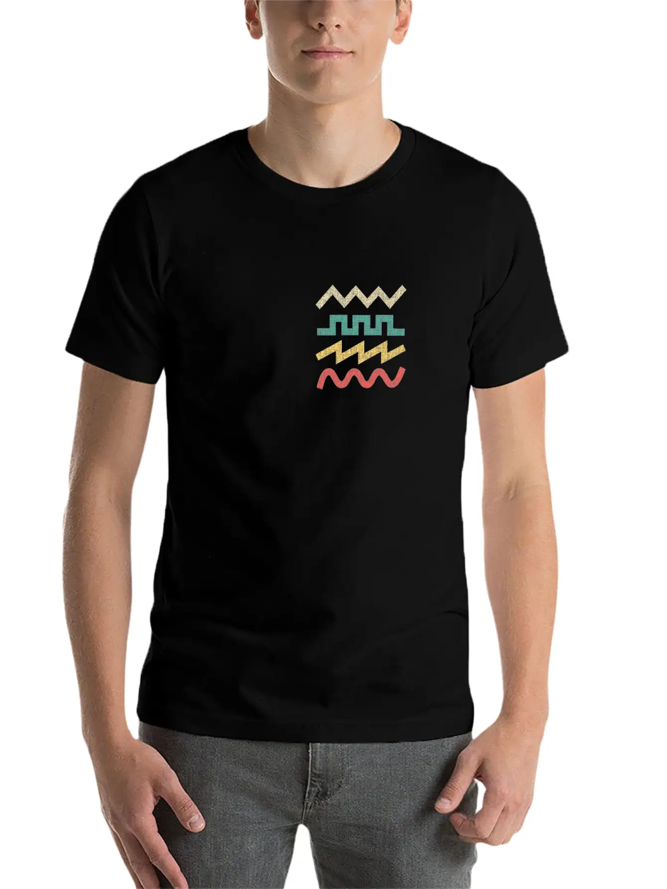 Synthesizer Waveform For Electronic Musician Breathable Soft Cotton T-Shirt – Timeless Casual Look