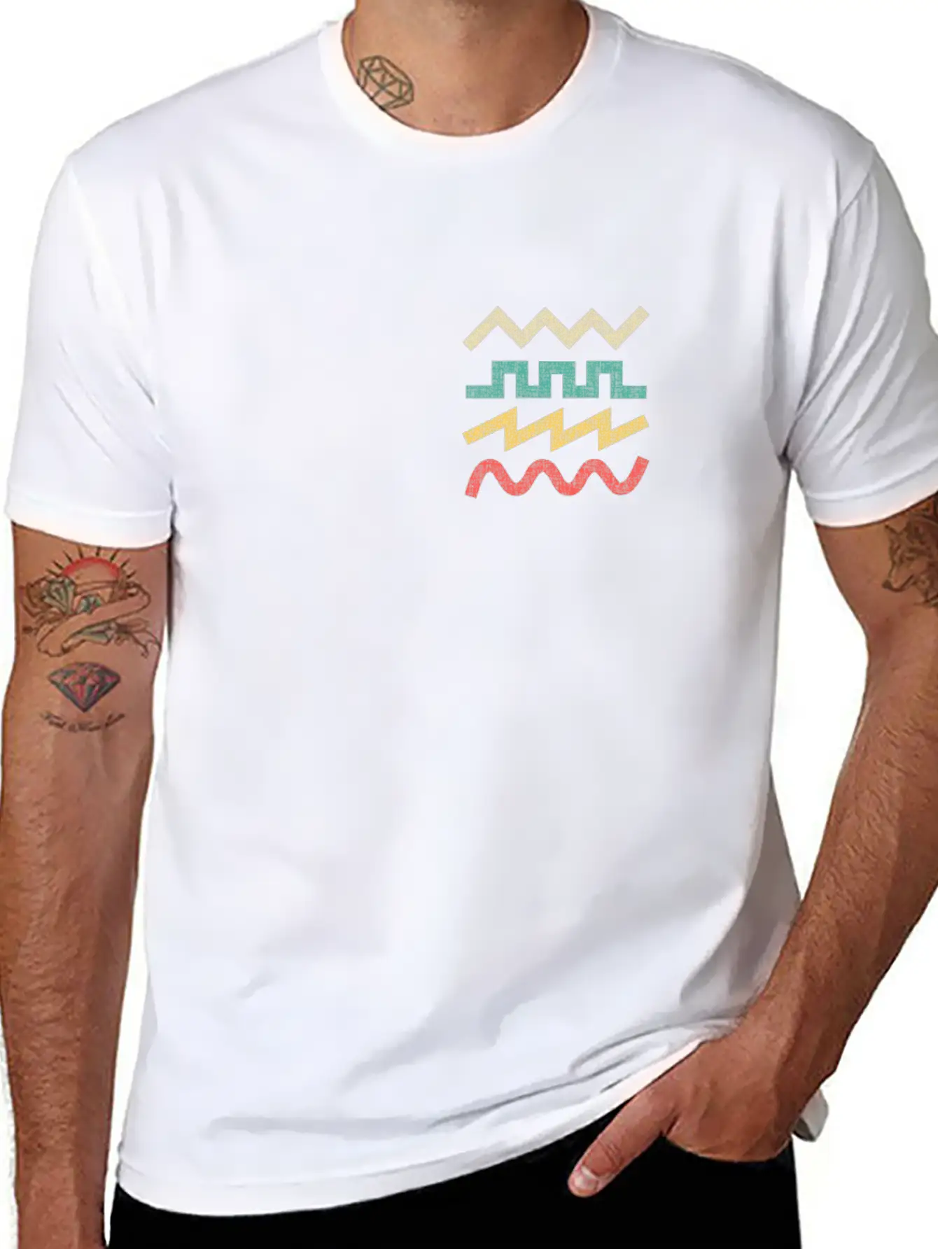 Synthesizer Waveform For Electronic Musician Breathable Soft Cotton T-Shirt – Timeless Casual Look
