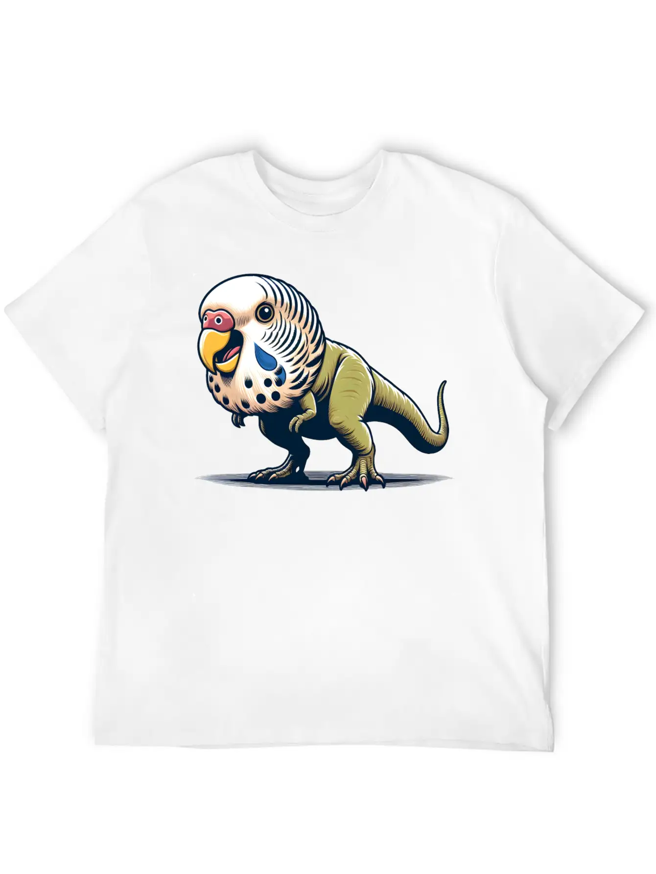T-Rex With Budgie Head Unisex Casual T-Shirt – Clean Design For Daily Comfort