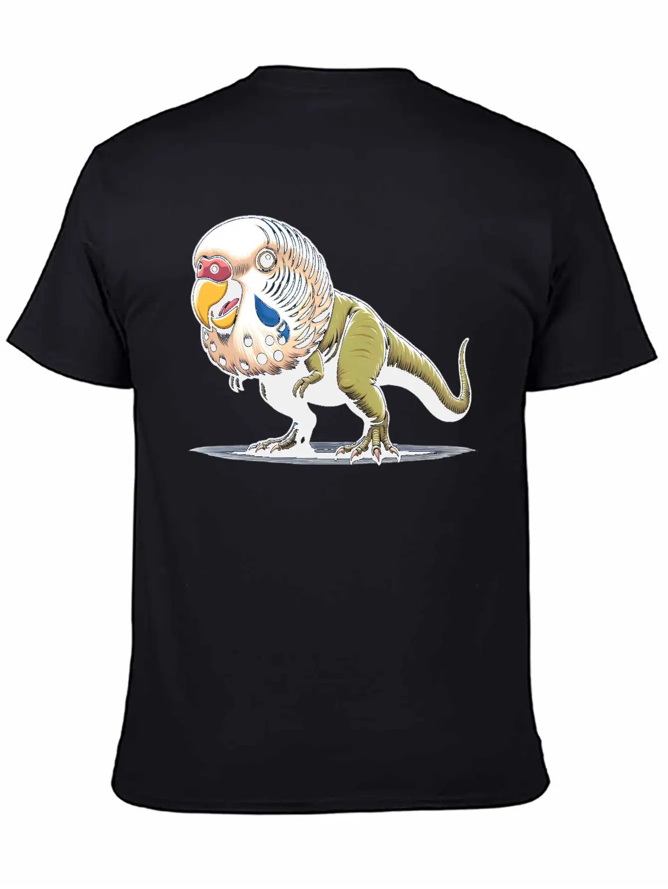 T-Rex With Budgie Head Unisex Casual T-Shirt – Clean Design For Daily Comfort