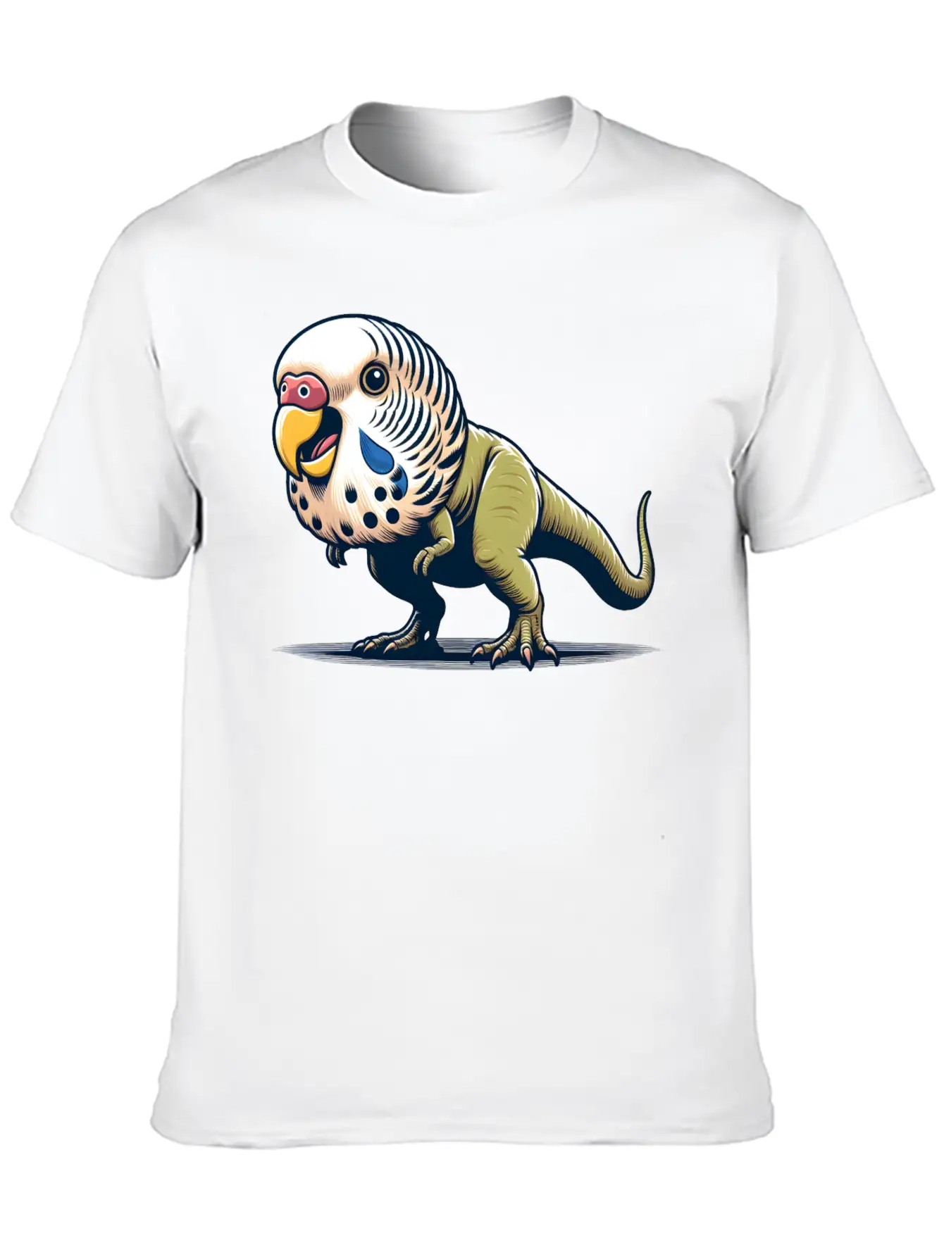 T-Rex With Budgie Head Unisex Casual T-Shirt – Clean Design For Daily Comfort