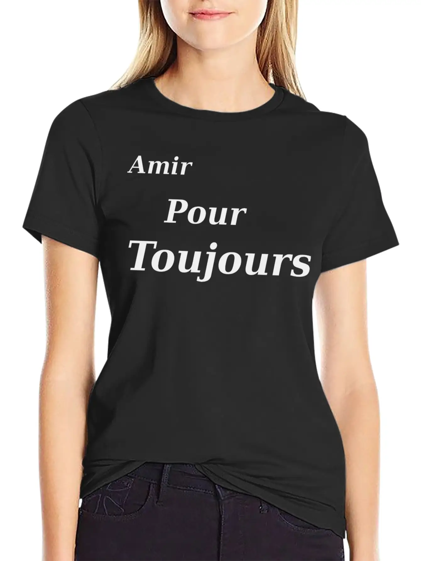 T-SHIRT AMIR POUR TOUJOURS Casual Graphic T-Shirt – Simple And Comfortable Daily Wear