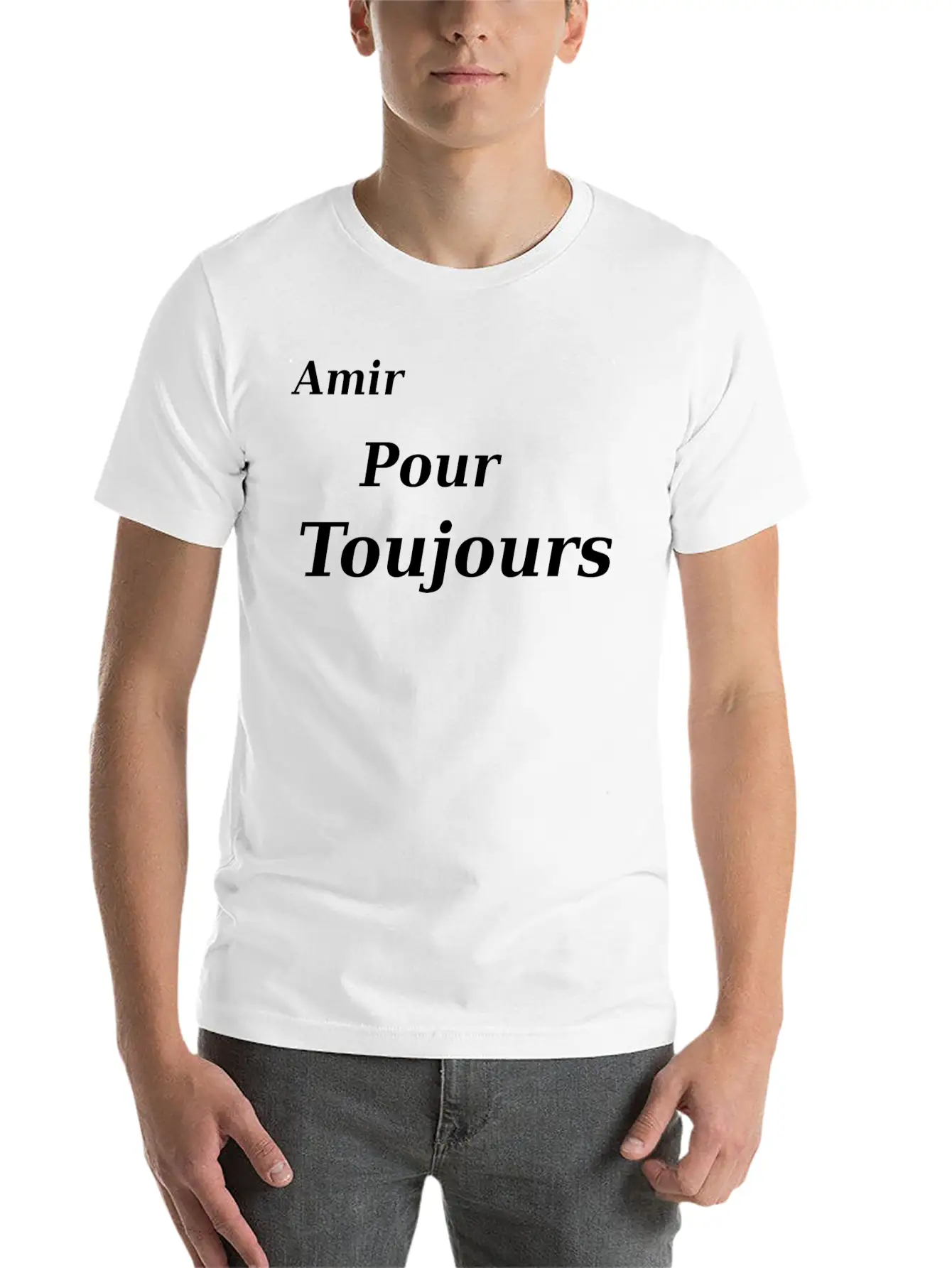 T-SHIRT AMIR POUR TOUJOURS Casual Graphic T-Shirt – Simple And Comfortable Daily Wear
