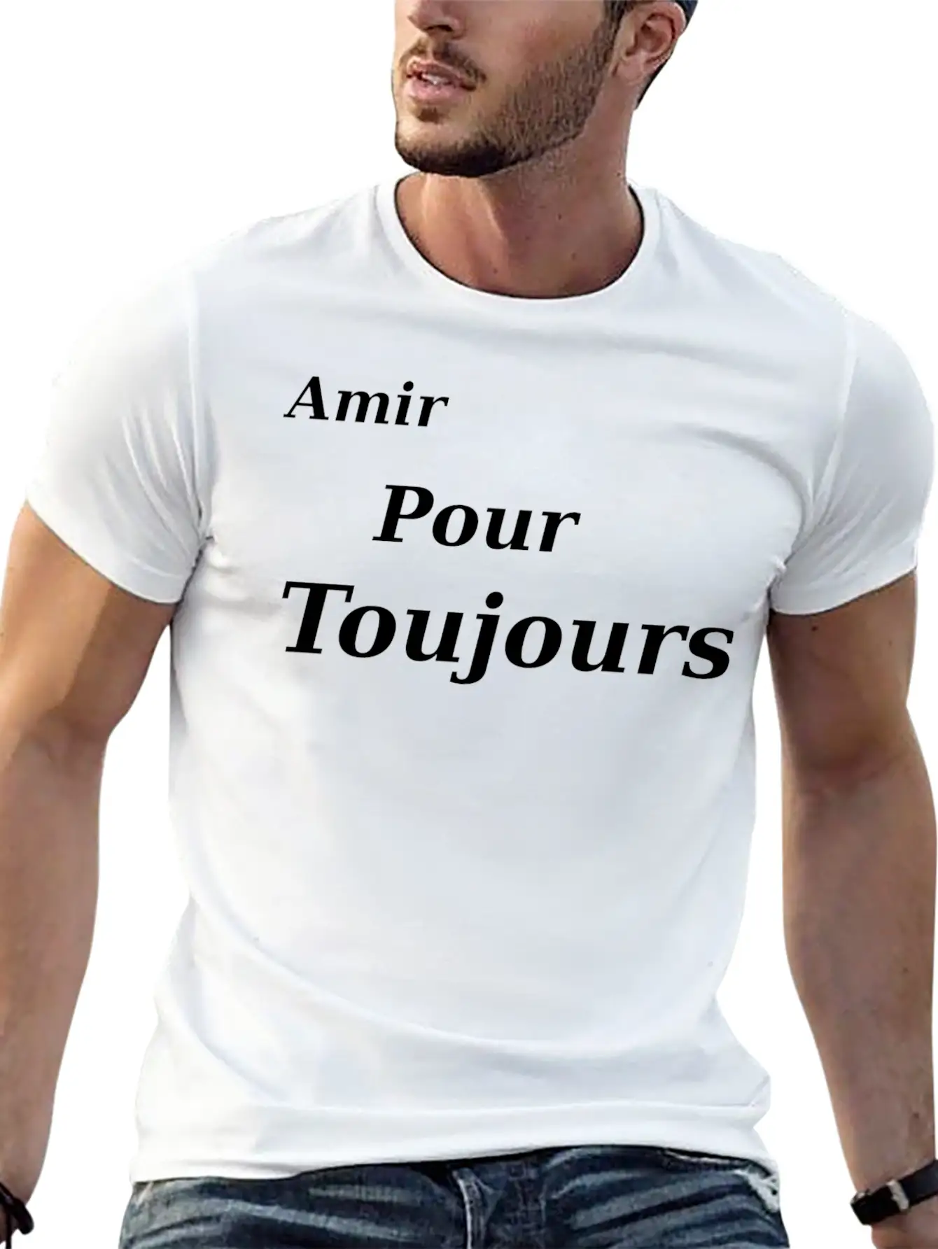 T-SHIRT AMIR POUR TOUJOURS Casual Graphic T-Shirt – Simple And Comfortable Daily Wear