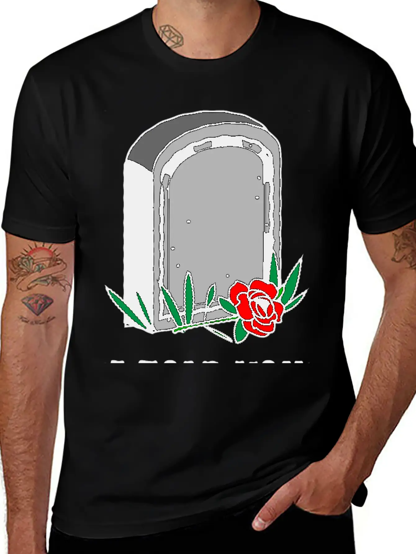 T-shirt Design Featuring A Gravestone Graphic. Unisex Short Sleeve Soft Cotton T-Shirt – Casual Everyday Wear