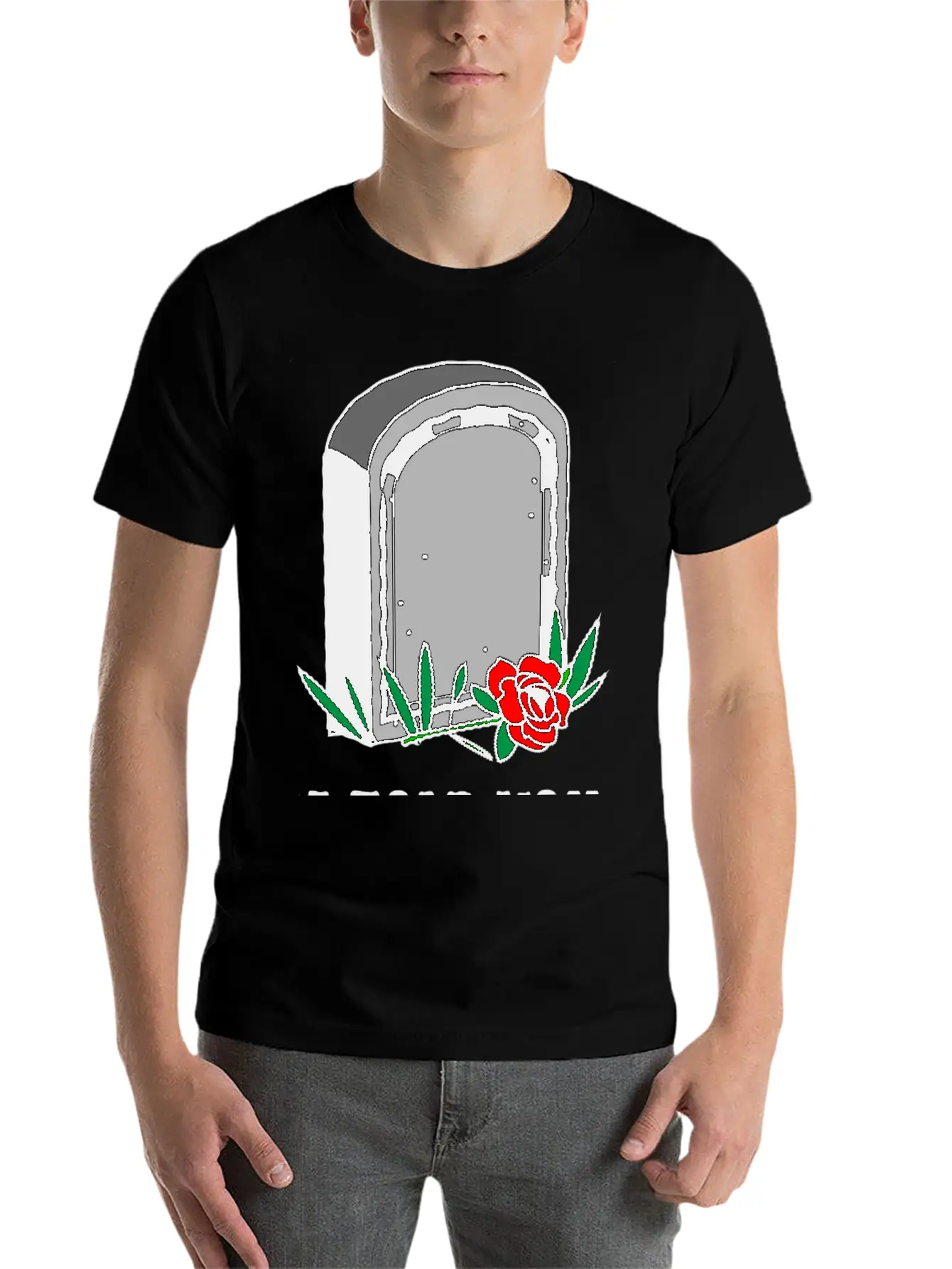 T-shirt Design Featuring A Gravestone Graphic. Unisex Short Sleeve Soft Cotton T-Shirt – Casual Everyday Wear