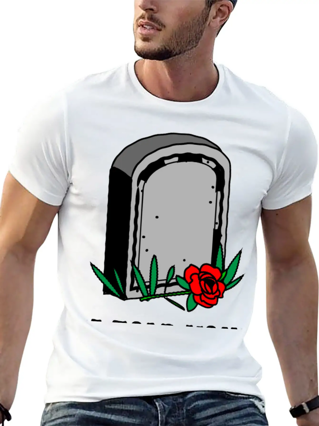 T-shirt Design Featuring A Gravestone Graphic. Unisex Short Sleeve Soft Cotton T-Shirt – Casual Everyday Wear